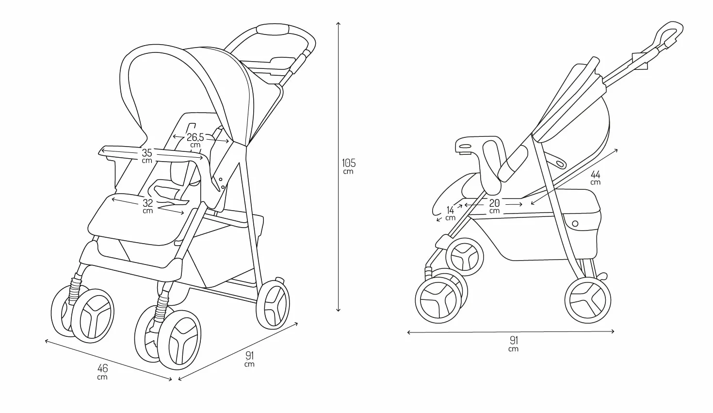 Poussette MoMi ISLA 6 mois 15 kg harnais 5 points panier couvre-pieds porte-gobelet plateau goûter sac couches