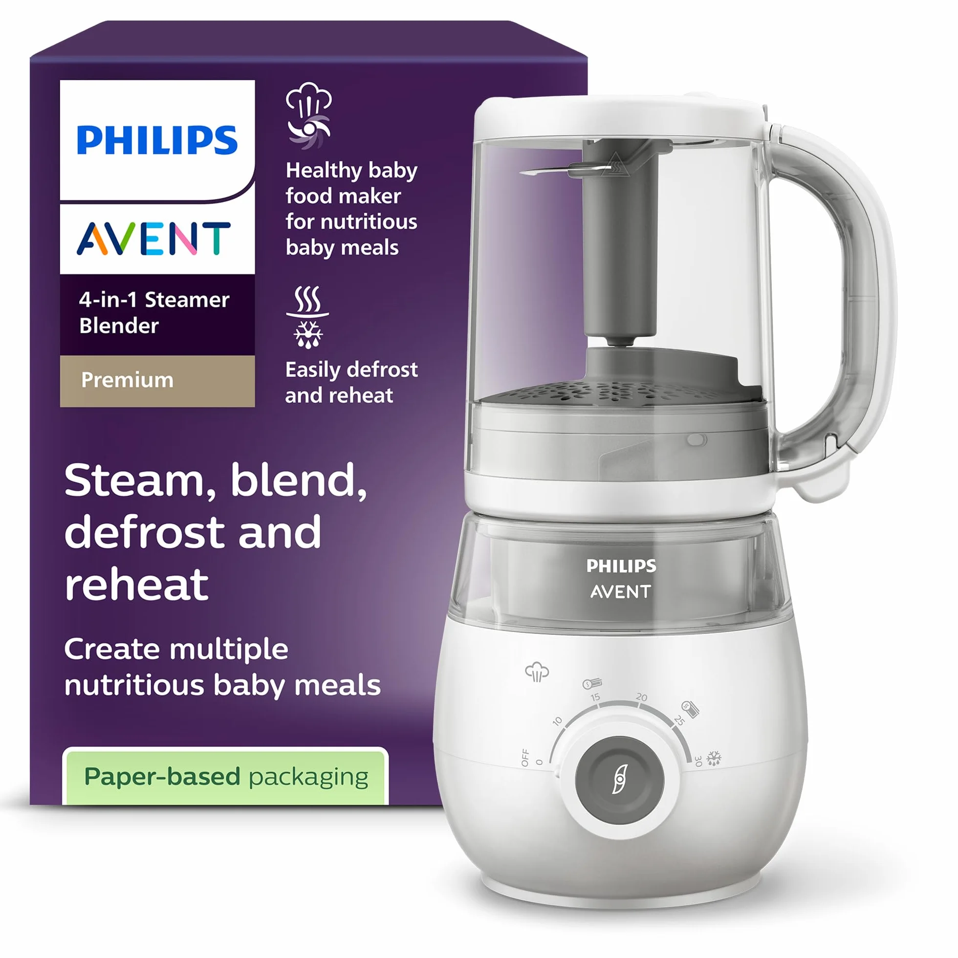 Philips Avent Robot cuiseur vapeur-mixeur 4 en 1 bébé SCF883/01
