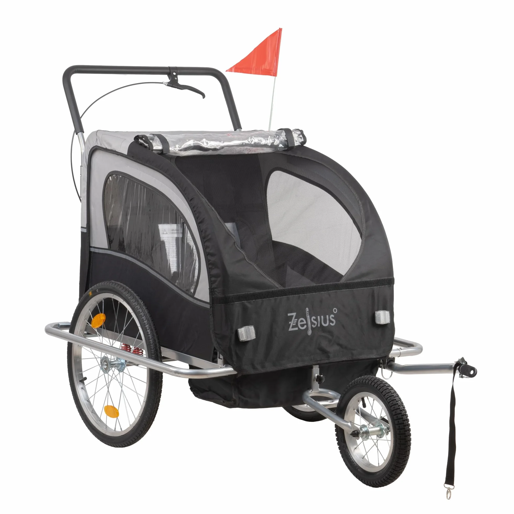 Zelsius Remorque de vélo 2 en 1 pour enfants avec fonction jogging