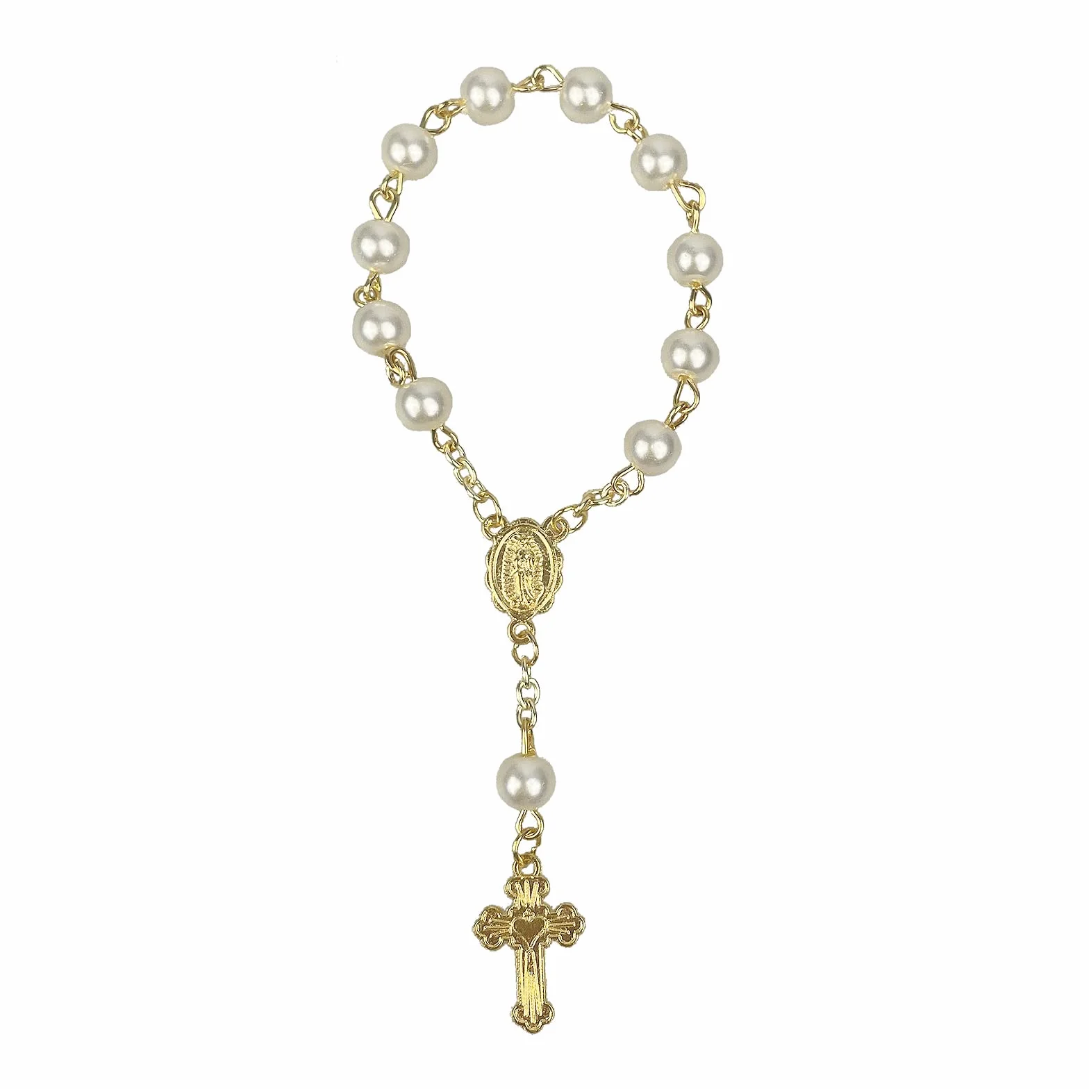 Chapelets À Doigts en Acrylique Chapelet Baptême avec Croix Fête Communion Mariage