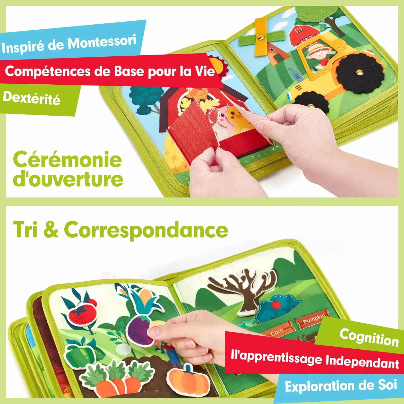 hahaland Busy Board Montessori 6 Couches Planche d'Activité Développement Jouet Bebe 1 2 3 4 Ans Cadeau Enfant