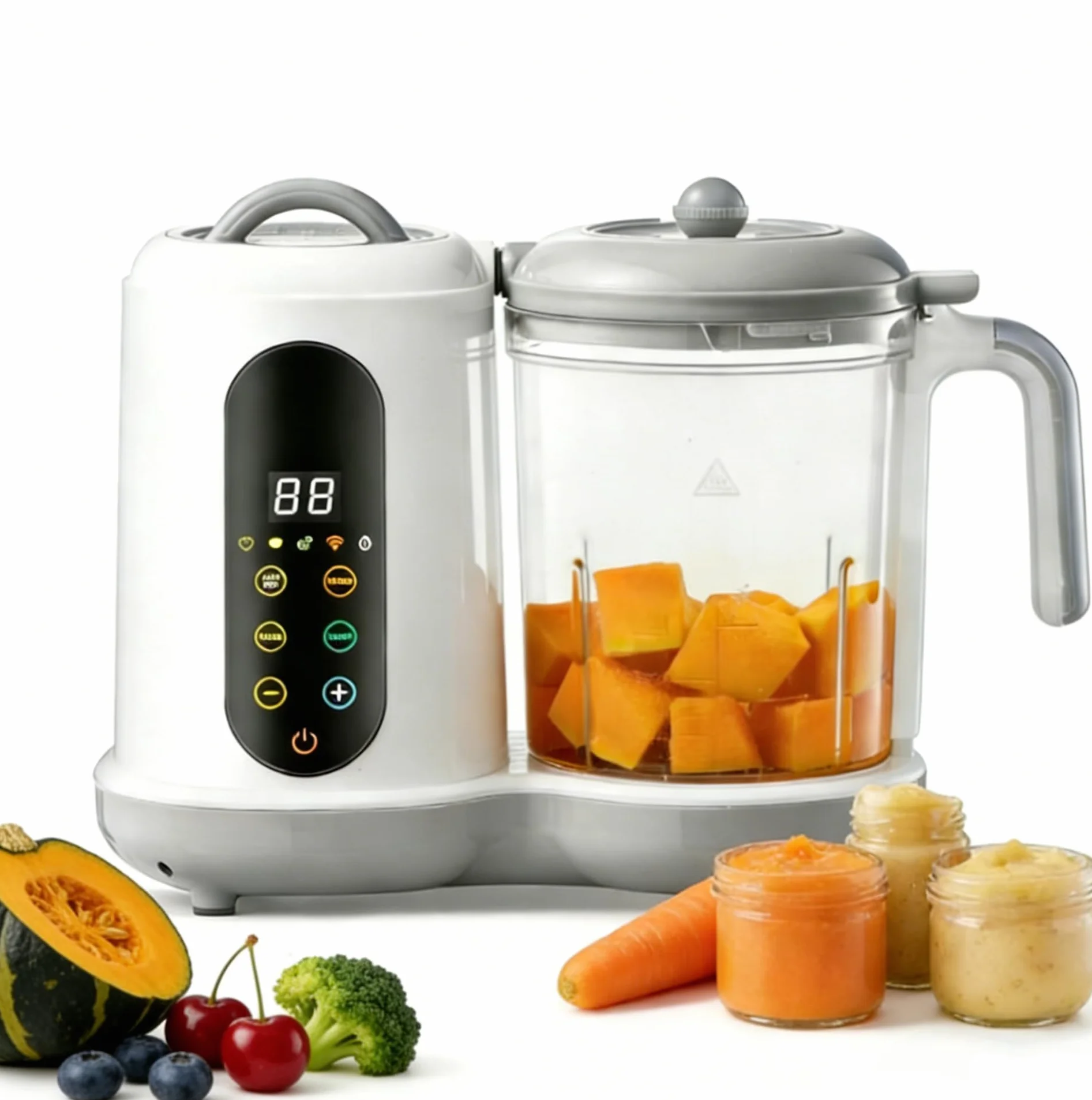 Robot Cuiseur Mixeur Bébé 7 en 1 Acier Inoxydable 304 Alimentaire avec Panier Vapeur