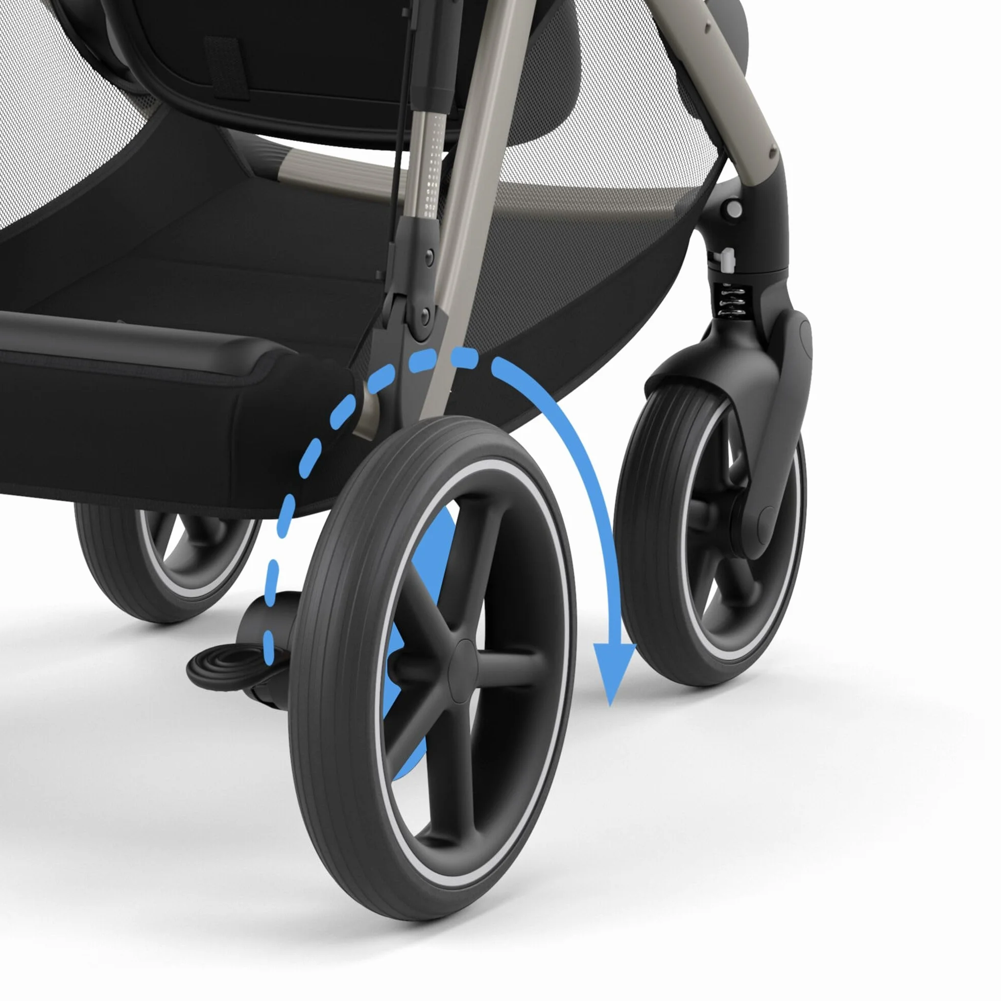 CYBEX Poussette Gold e-GAZELLE S, de la naissance à 4 ans, max. 22 kg, système tout-en-1 avec propulsion électrique, Beige coquillage