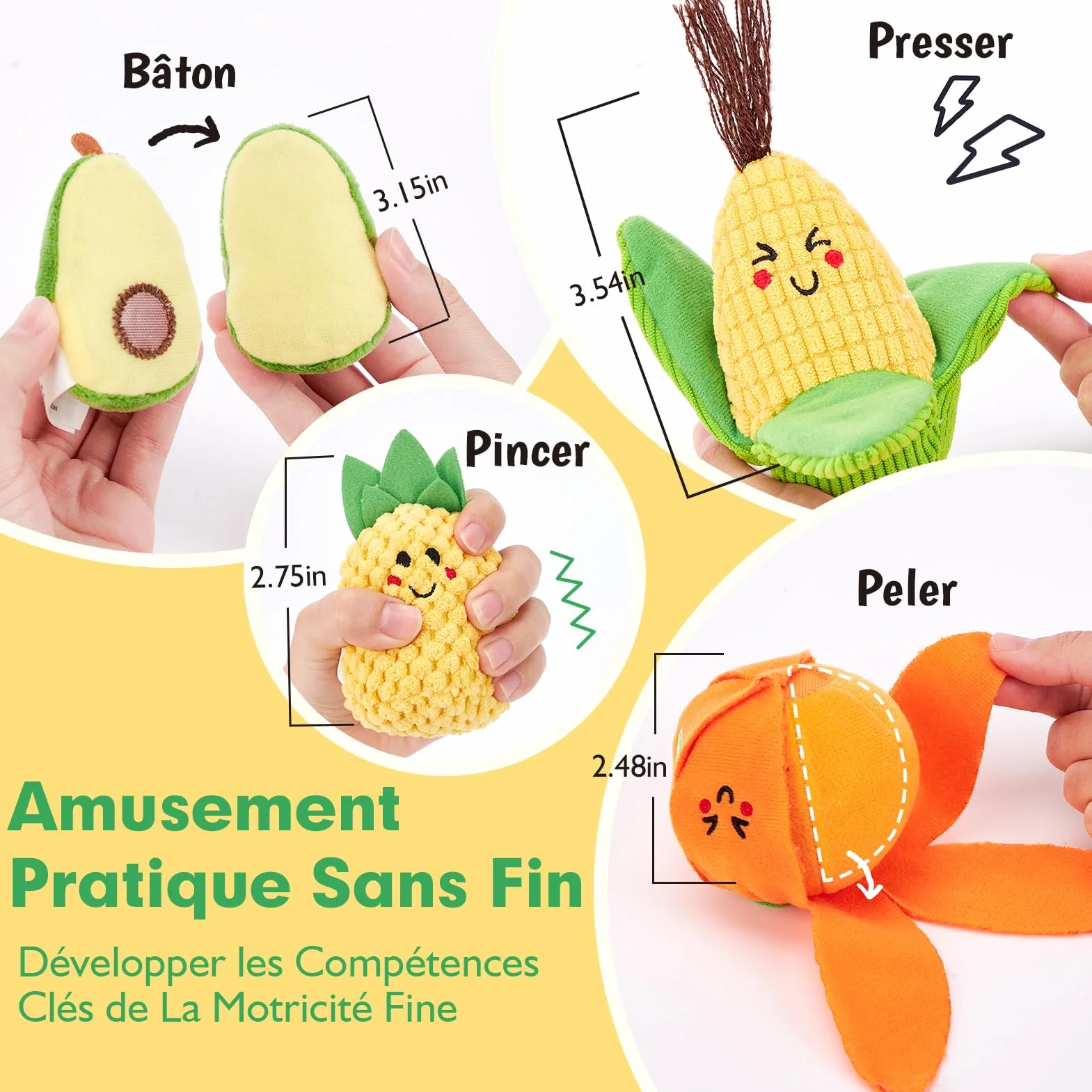 hahaland Jouet Bebe 6 Mois Eveil 6-12 Mois, 16 Pièces Fruits Legumes Peluche Panier, Sensoriel Montessori Cadeau 1 an Garçon Fille