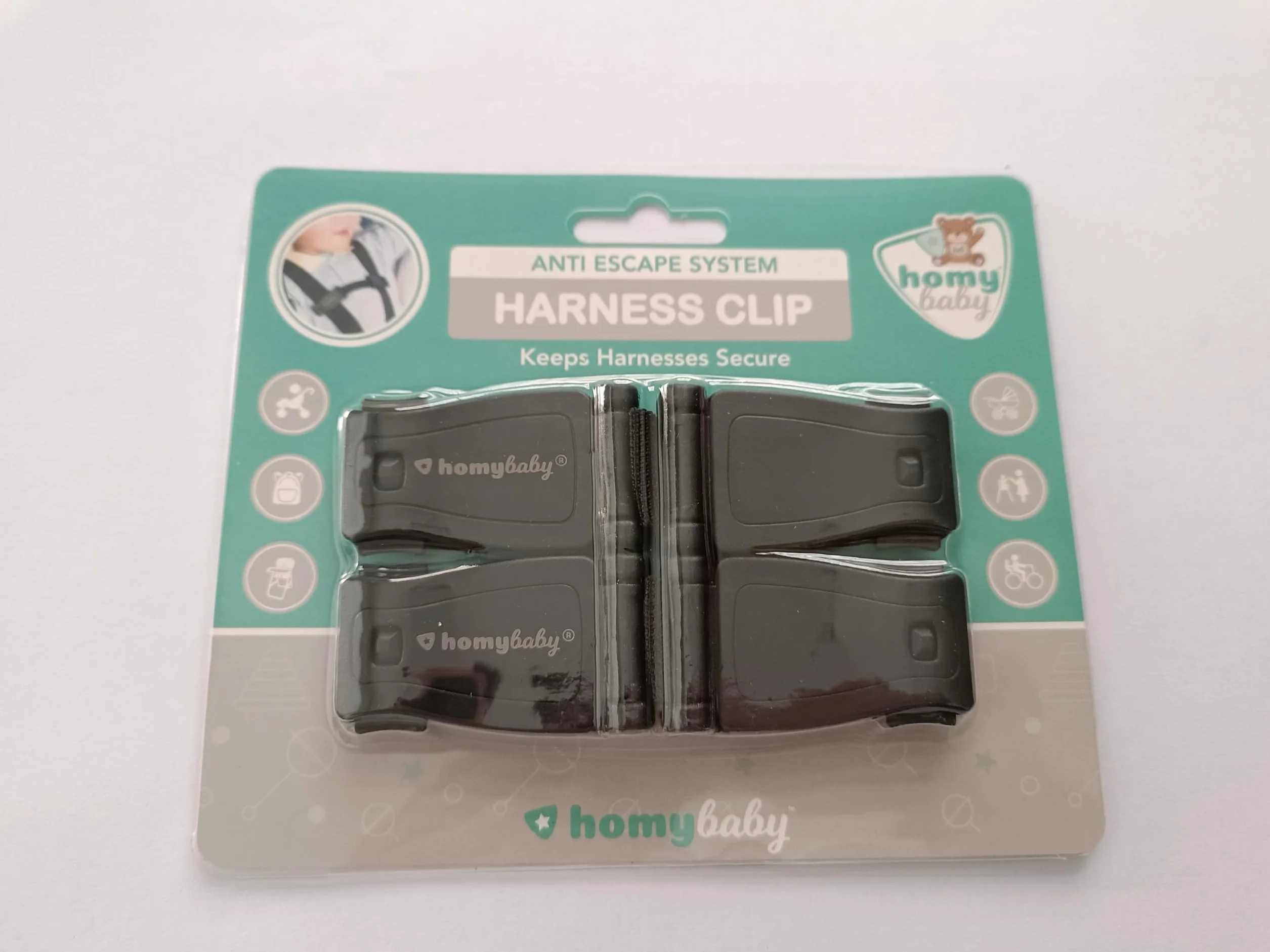 HOMYBABY Chest Clip bébé - Boucle de protection pour siège enfant - Pince harnais enfant - Clip de Poitrine Bébé (STANDARD, X2)