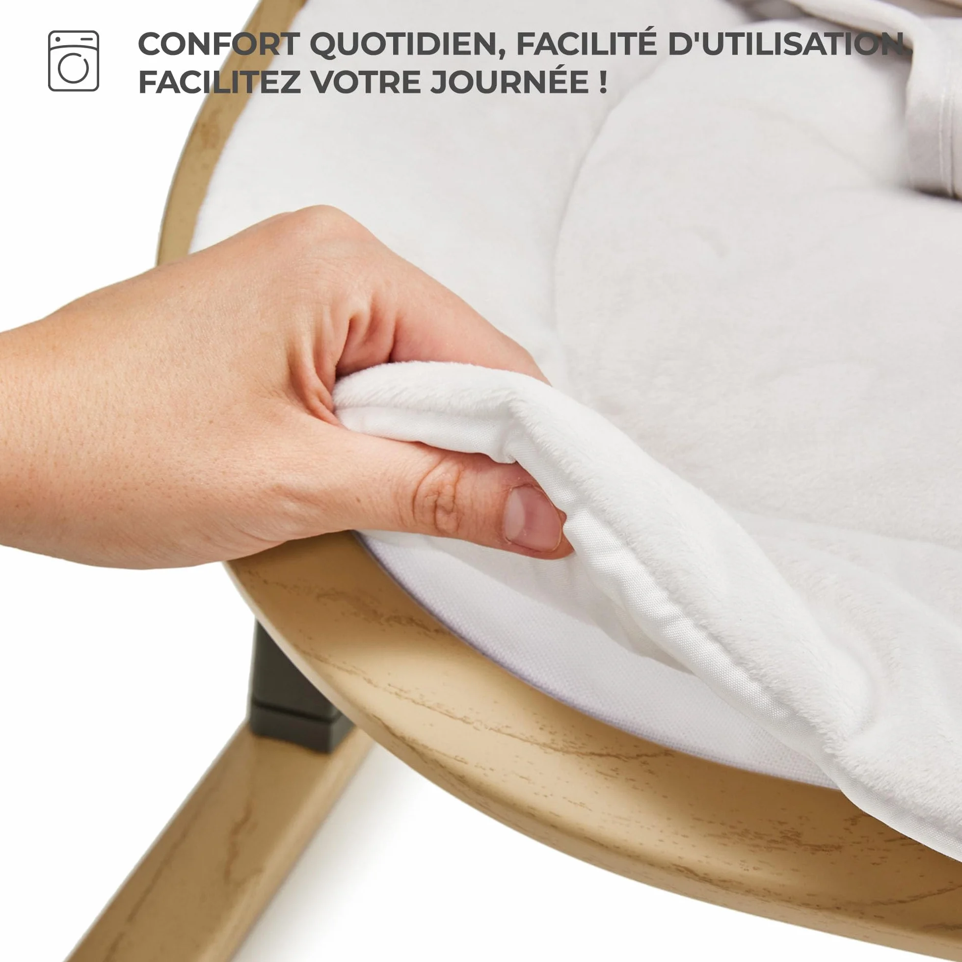 Kinderkraft ELSU Transat Bébé 2en1 évolutif 0-9kg Balancelle Moustiquaire Jouets Pliable Gris