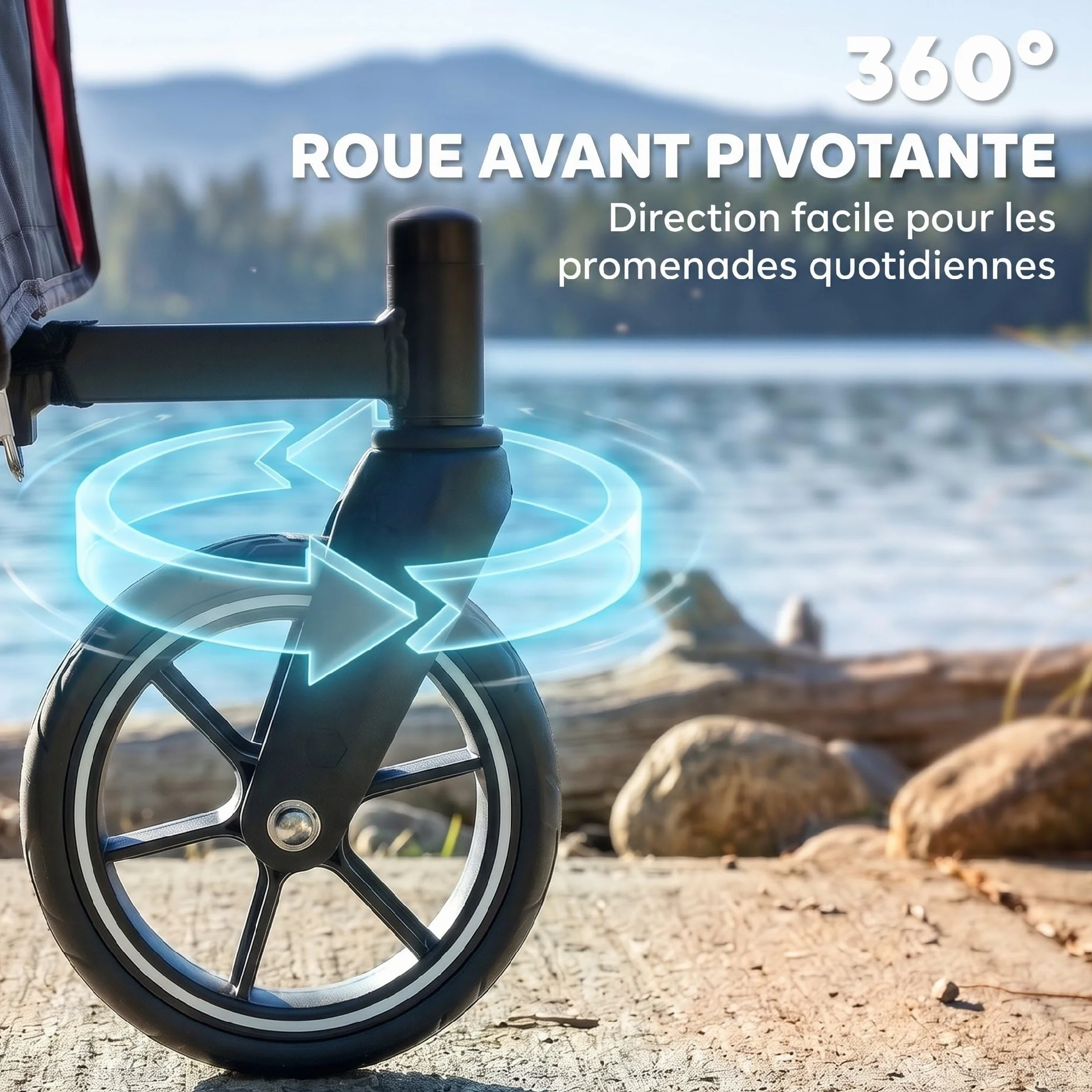 AIYAPLAY Remorque vélo Enfant 2 Places 2 en 1 Poussette bébé Guidon réglable Frein à Main Ceinture sécurité 5 Points attelage Universel 38 kg Rouge
