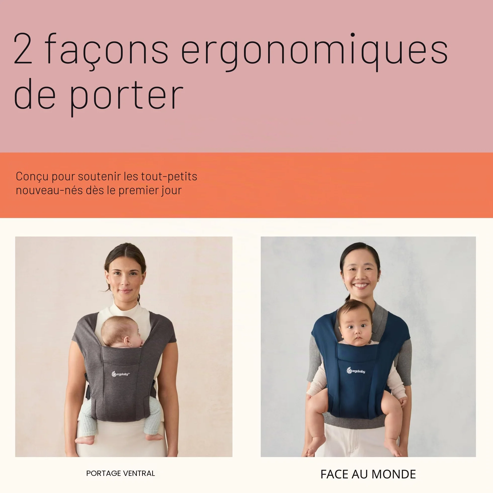 Ergobaby Embrace Porte Bébé Nouveau-né Physiologique Crème