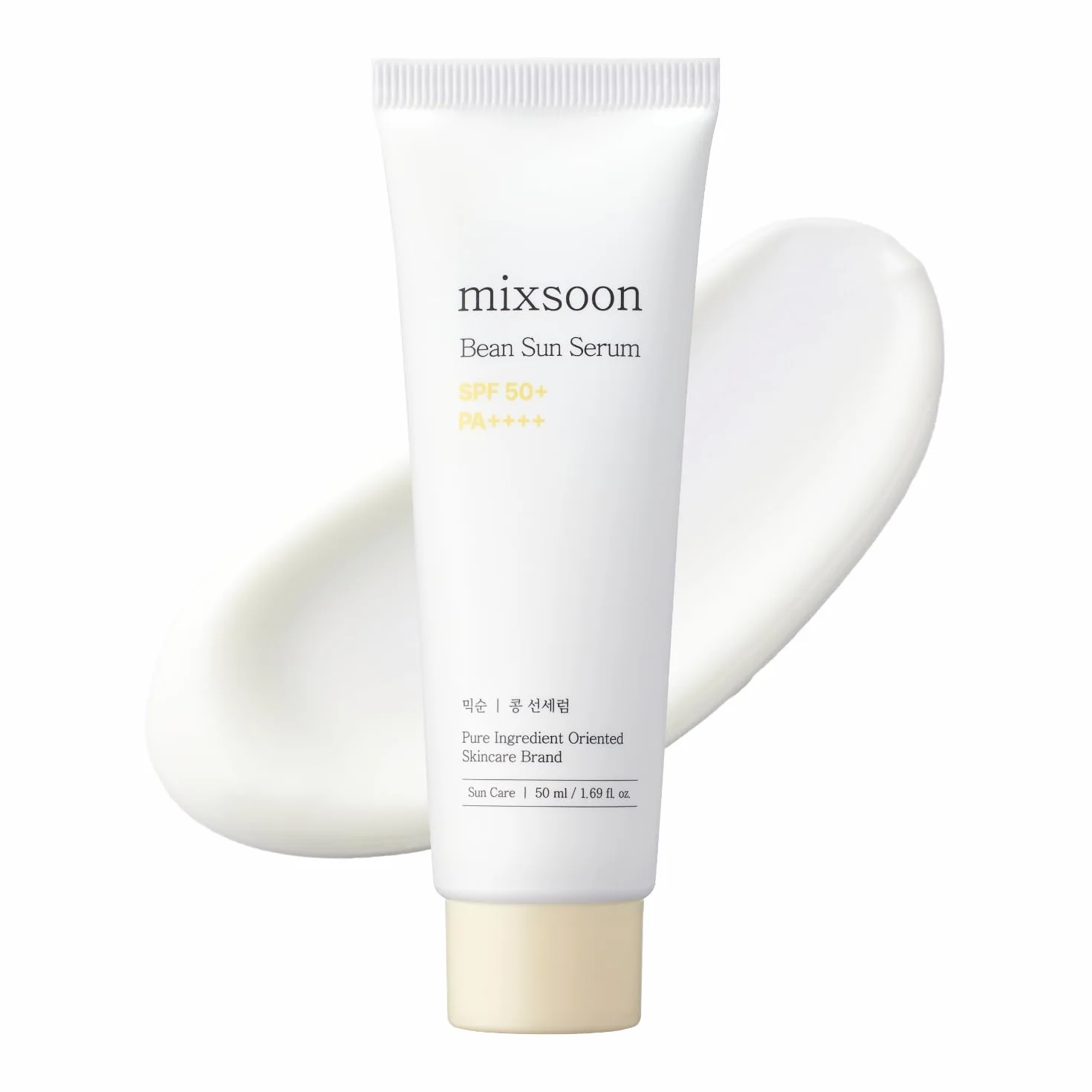 mixsoon Bean Sun Serum SPF 50+ PA++++, Sérum Solaire Coréen, Protection UV Hydratante, Niacinamide, Acide Hyaluronique & Soja Fermenté, 50ml