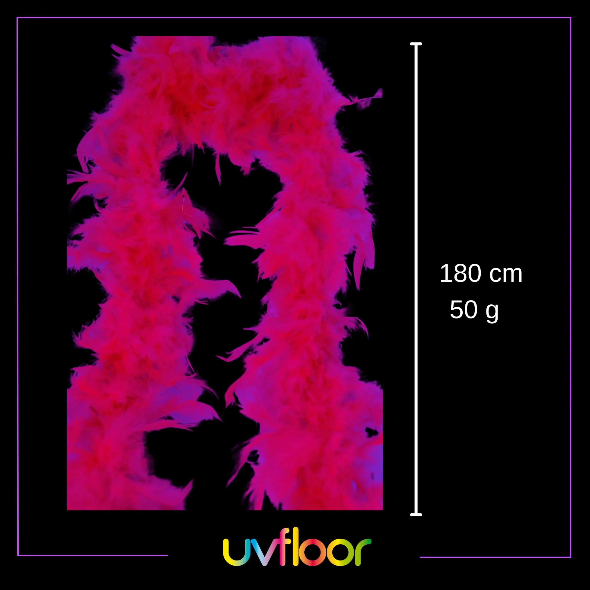 Boa En Plumes Fluo 1m80 Rose Fluo Accessoire Fluorescent Fête Déguisement