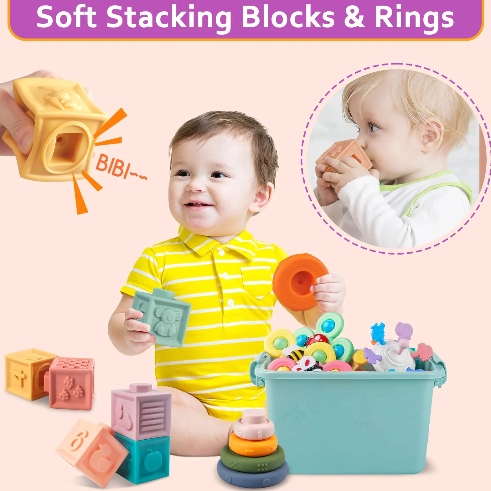 Weilim Cube d'Activité Montessori 6 en 1, Jouets Sensoriels pour Bébé 6-12 Mois