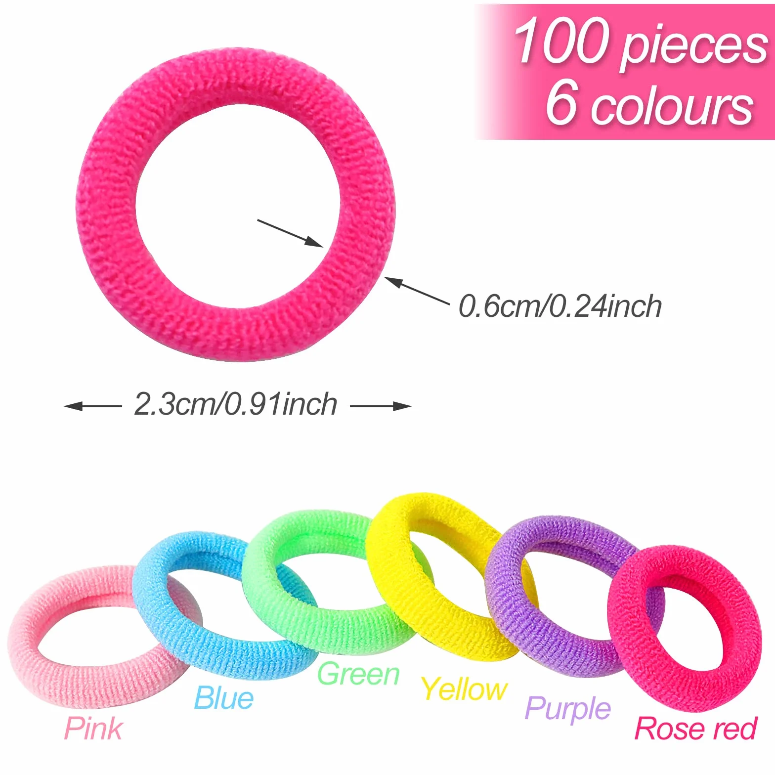 100 Pièces Élastiques Cheveux pour Fille, Mini Chouchous Colorés pour Enfants