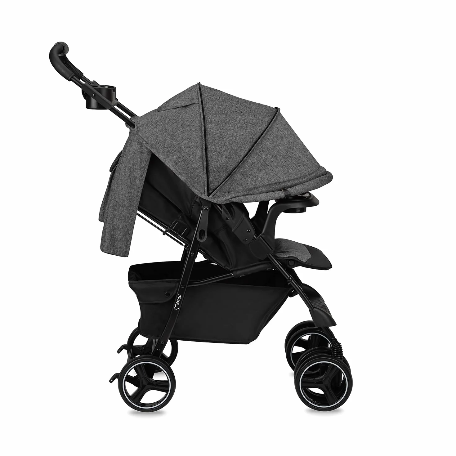 Poussette MoMi ISLA 6 mois 15 kg harnais 5 points panier couvre-pieds porte-gobelet plateau goûter sac couches