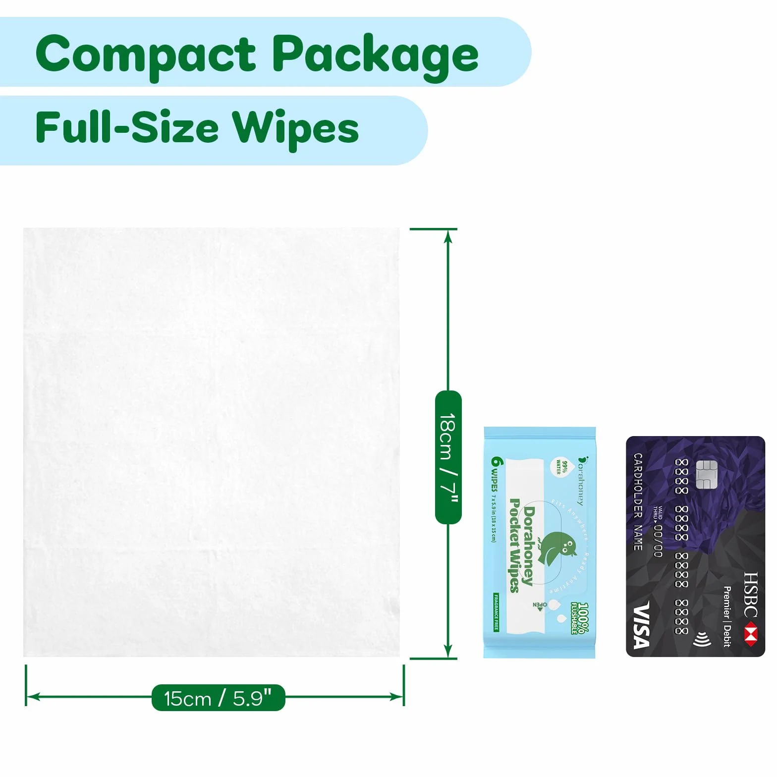 Lingettes Humides Toilette Format Voyage 99% d'Eau Sans Parfum Hypoallergéniques Fibres Végétales Peaux Sensibles Lot de 8 (48 Lingettes)