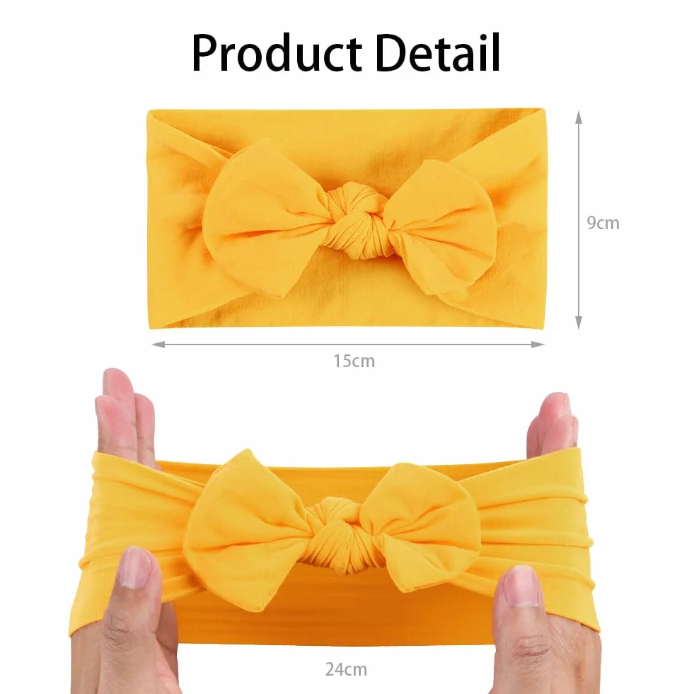 Lot de 20 bandeaux pour bébé fille avec nœuds pour cheveux nouveau-né