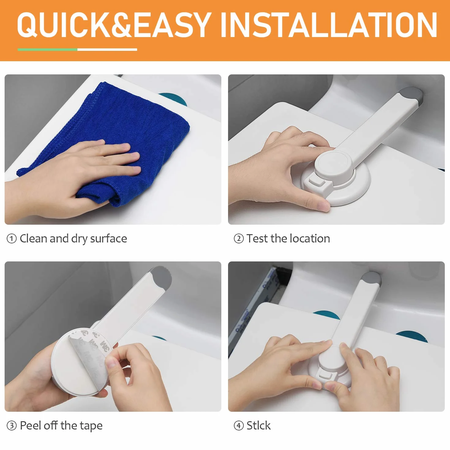 Verrou de Toilette pour Bébé Mécanisme de Palette Gapless Ajustement Universel Adhésif 3M