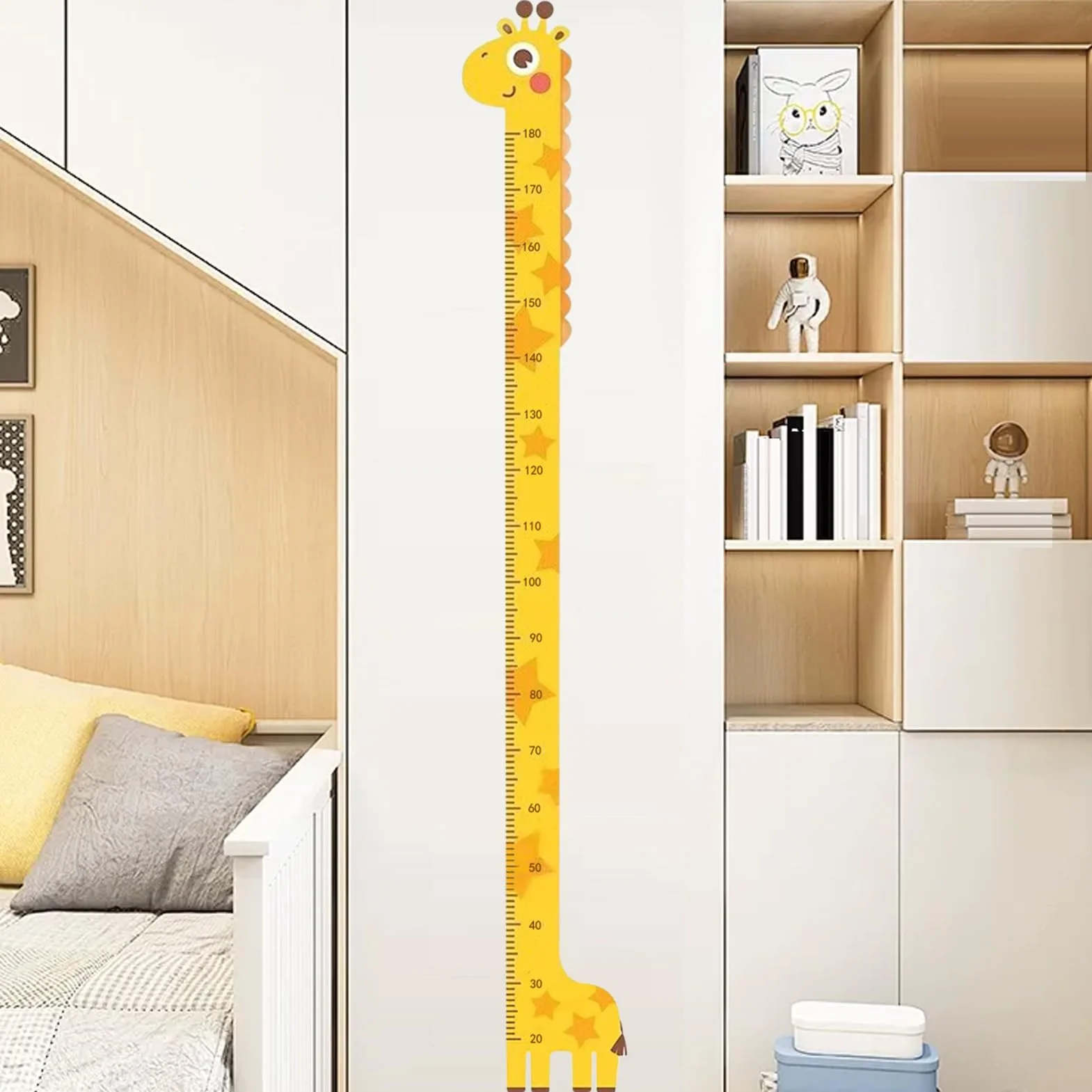 Tableau de Mesure de Croissance Autocollant 194 cm pour Chambre Bébé avec Animaux