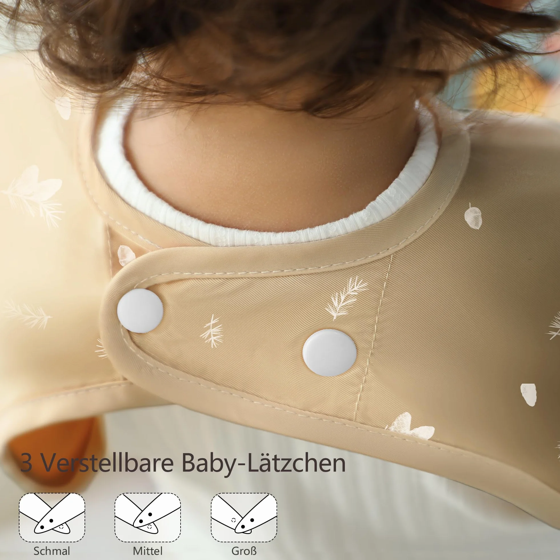bearmoss Bavette de Sevrage Avec Manches Longues Bébé Imperméable Lavable en Machine