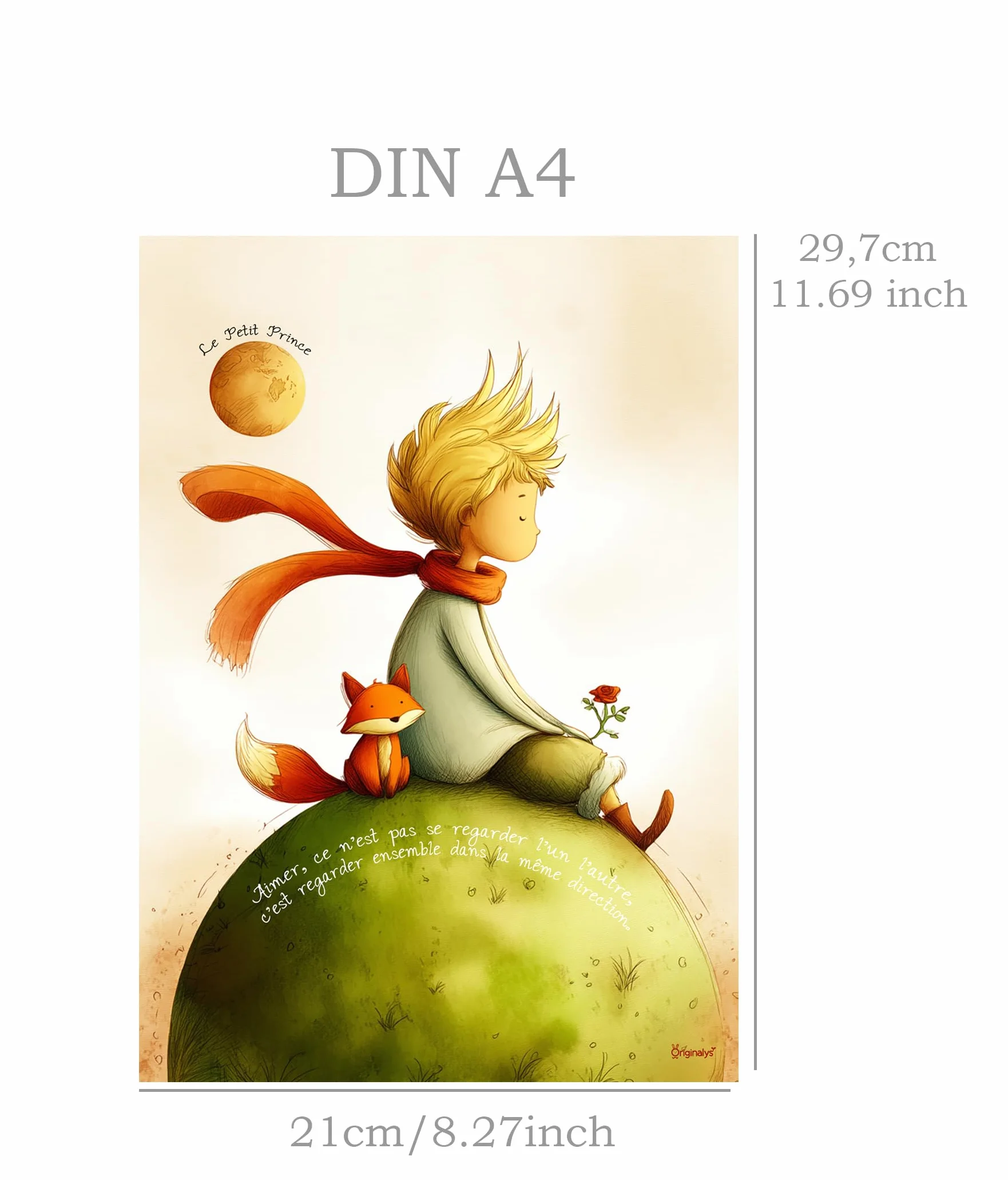 Originalys Le Petit Prince Affiche décorative A4 pour chambre d'enfant