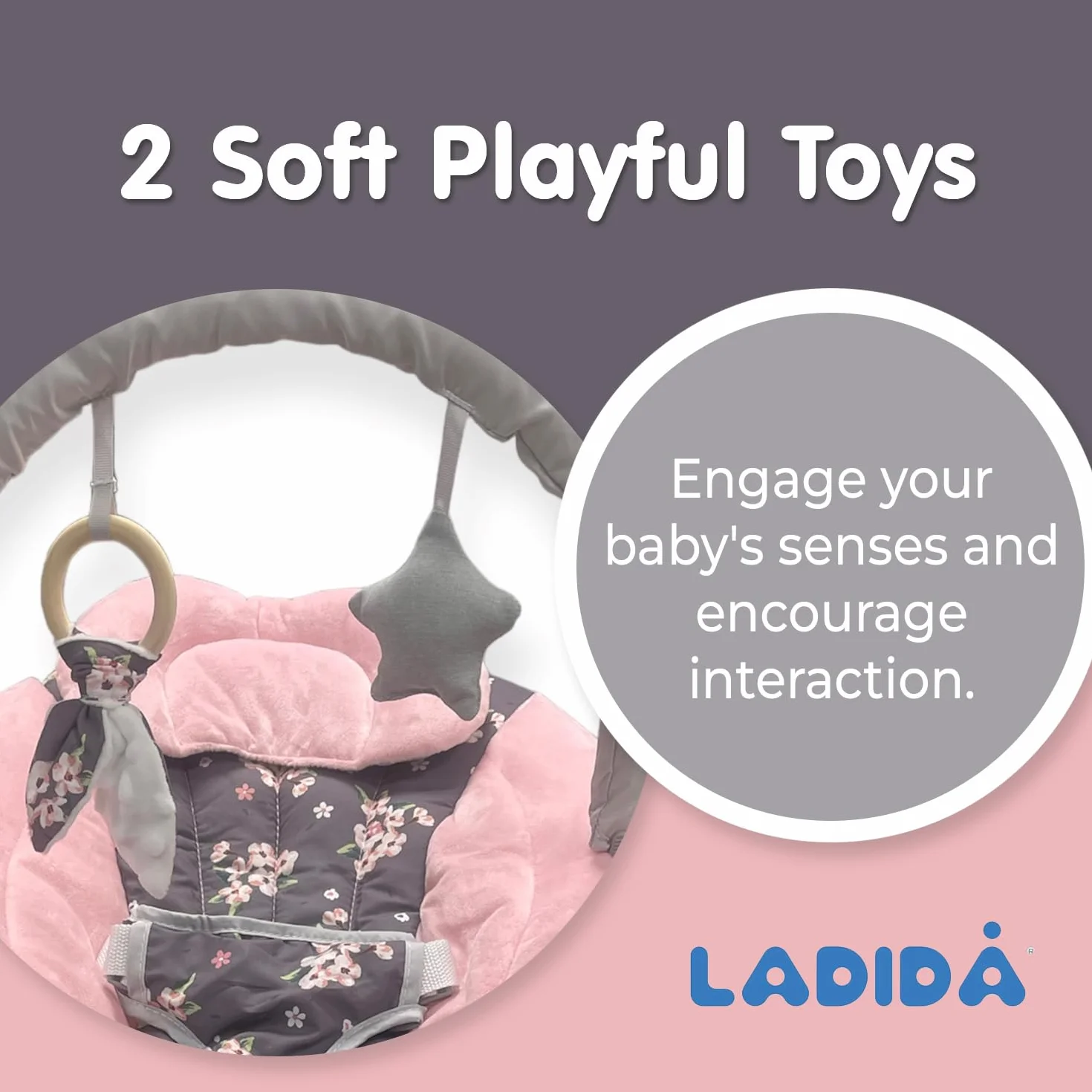 Transat pour bébé avec musique apaisante et vibration LADIDA