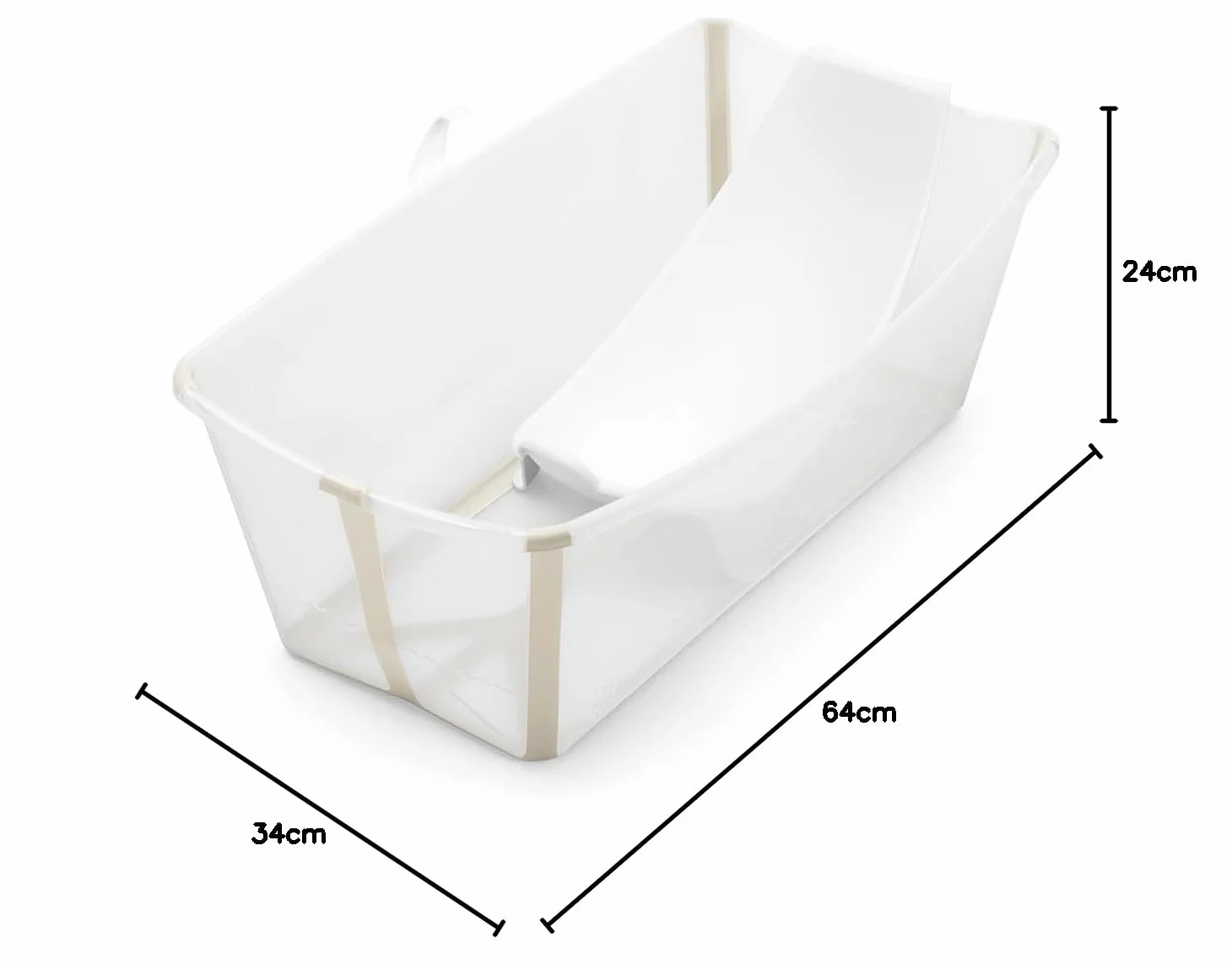 Stokke Flexi Bath (Sandy Beige) avec Support nouveau-nés - Bain bébé pratique maison voyage - jusqu'à 48 mois