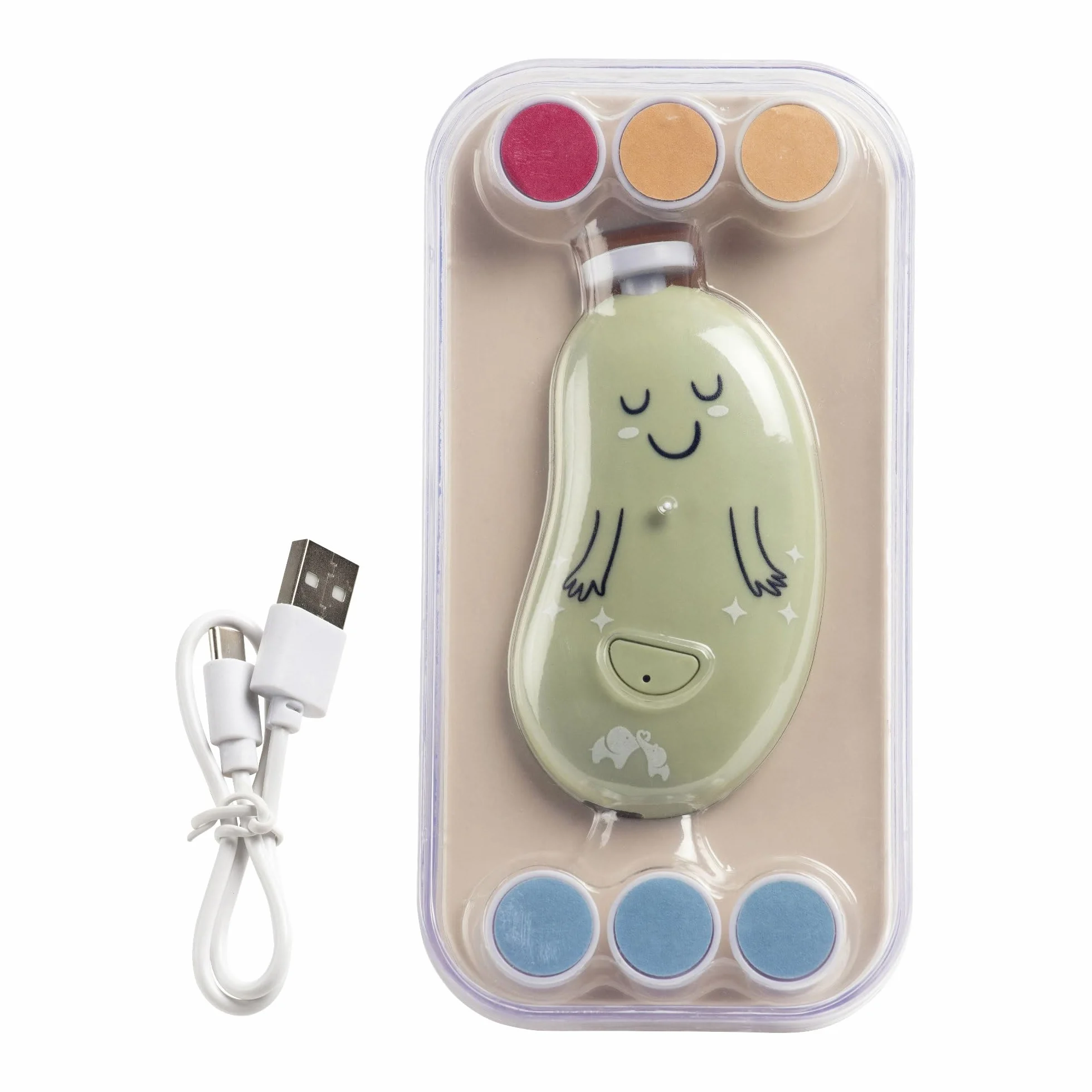 Bebeconfort Lime à Ongle Électrique Bébé, 7 Limes, Recharge USB-C, 3 Vitesses, LED Intégrée, Vert