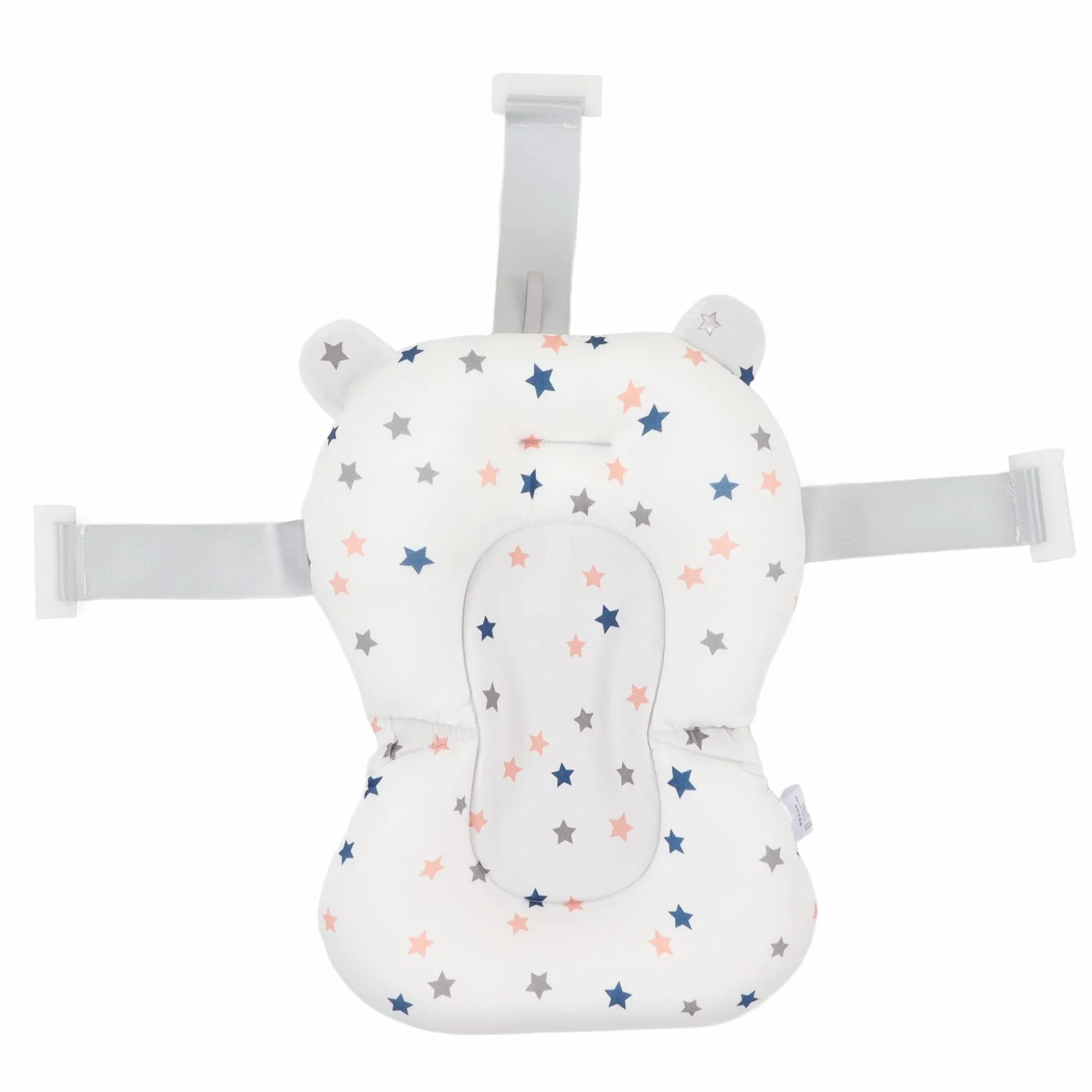 Yinhing Coussin de Siège de Bain pour bébé avec 3 Ceintures de sécurité et Tissu à 3 Couches pour Baignoire (Etoiles)