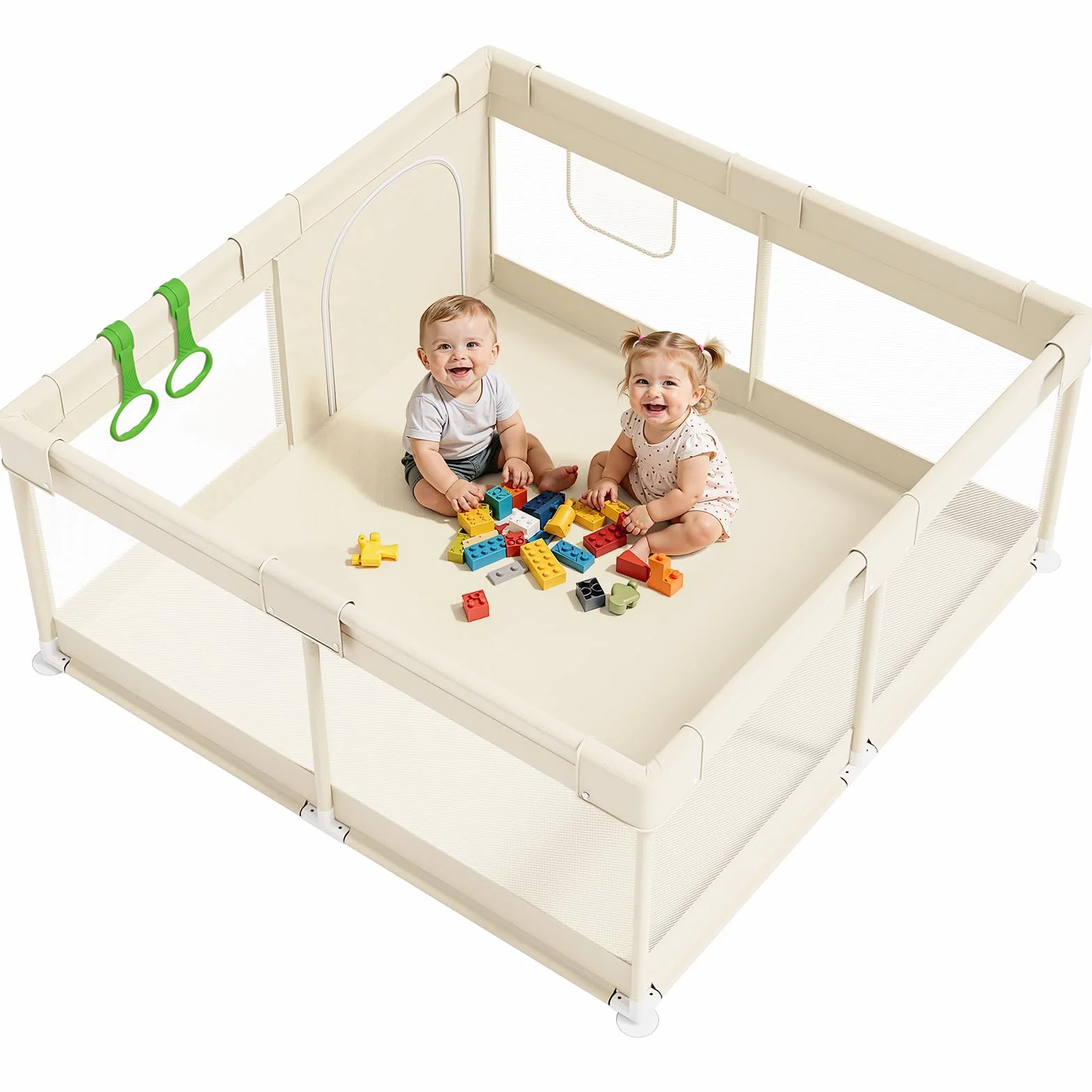Fodoss Parc Bebe 120×120cm Maille Respirante Parc de Jeux Bébé