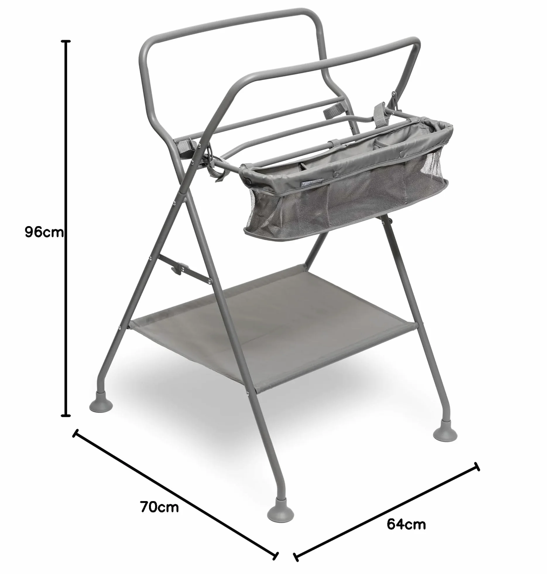 Twistshake Support Pliable pour Baignoire de Bébé avec Rangement et Tuyau d'Évacuation | Pieds Antidérapants