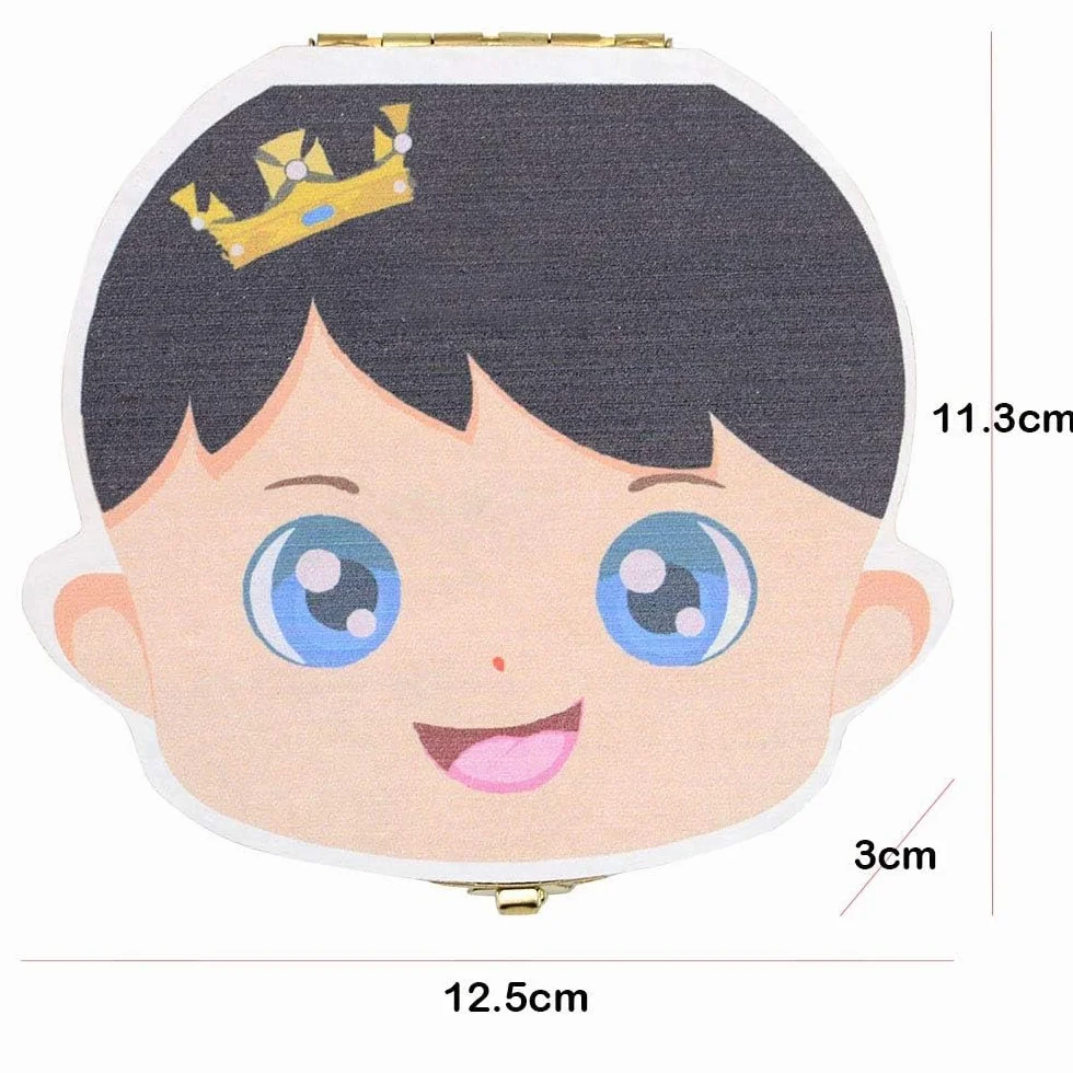 Personnalisée Boîte à dents pour enfants en bois Sauvegarder rangement souvenirs feuilles caduques