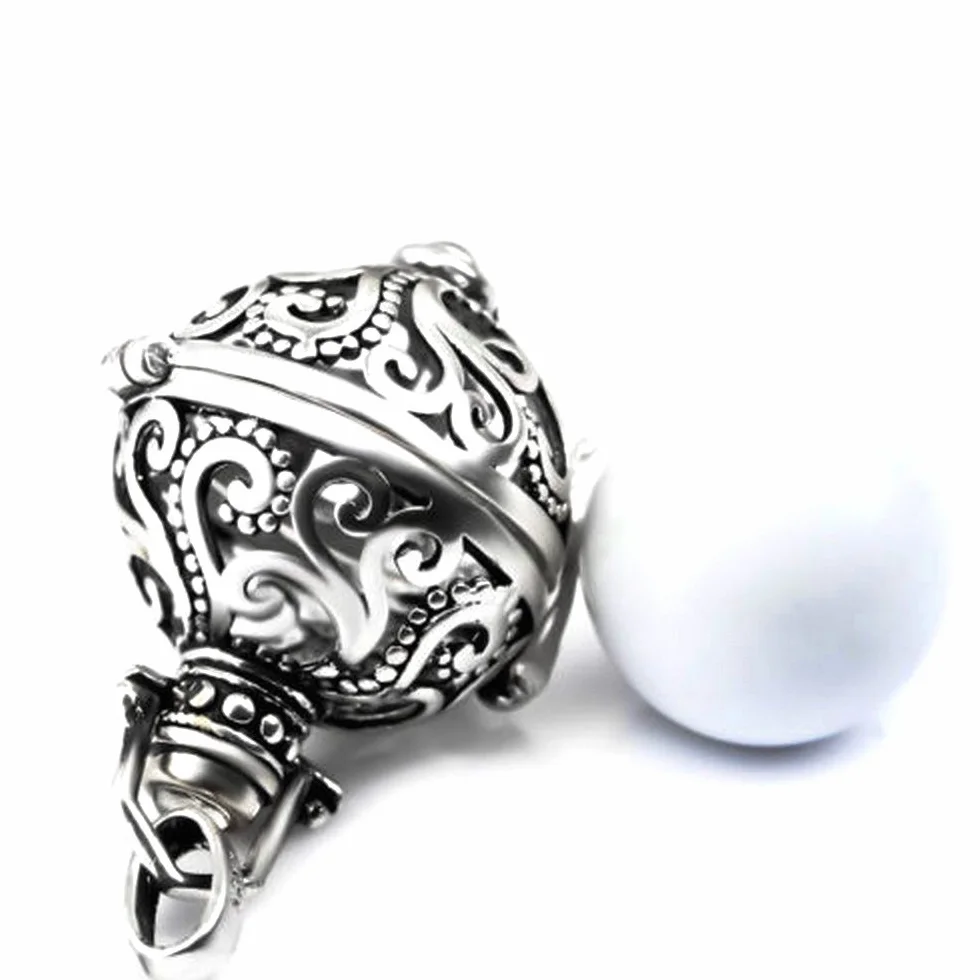 Pendentif Bijou Argent Grossesse Bola Arabesque Blanche