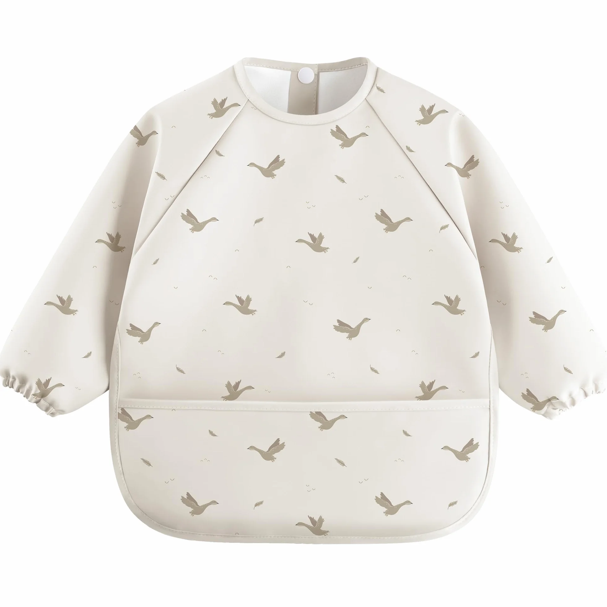bearmoss Bavoir Manche Longues Bébé BLW Bavette de Sevrage Imperméable PU Bébés Enfants