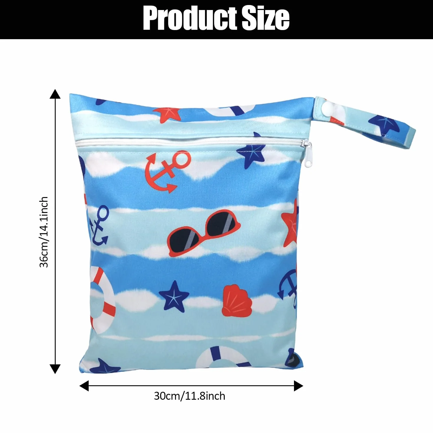 Sac Humide Imperméable Réutilisable en Tissu, Sac à Couches, Sac de Piscine de Plage de Voyage
