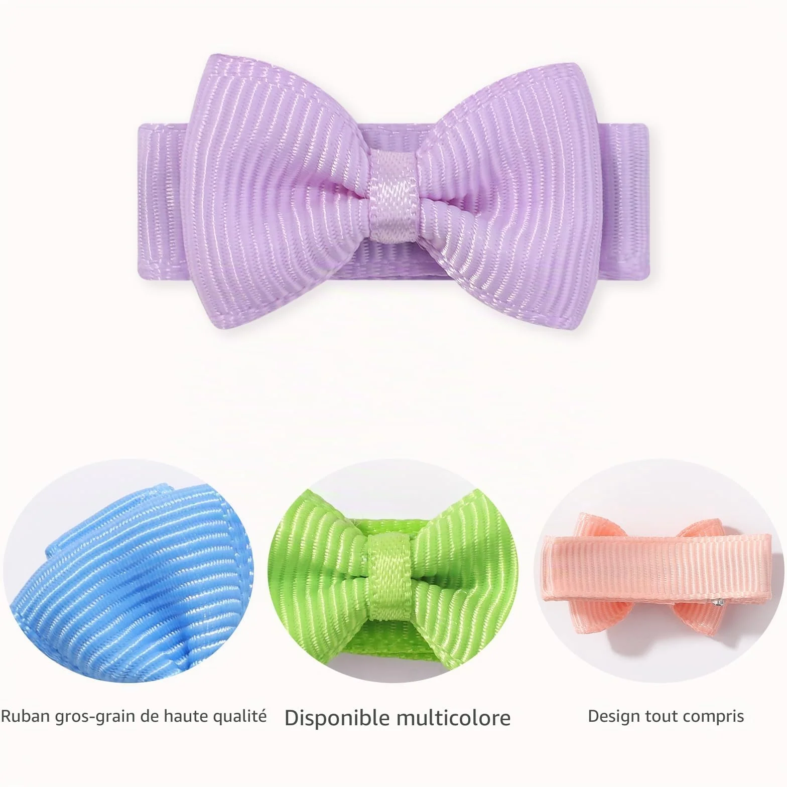 Choicbaby 40 Pièces Barrettes Cheveux Fille, 1,2 Pouces (3 cm) Mini Clips à Cheveux avec Arc