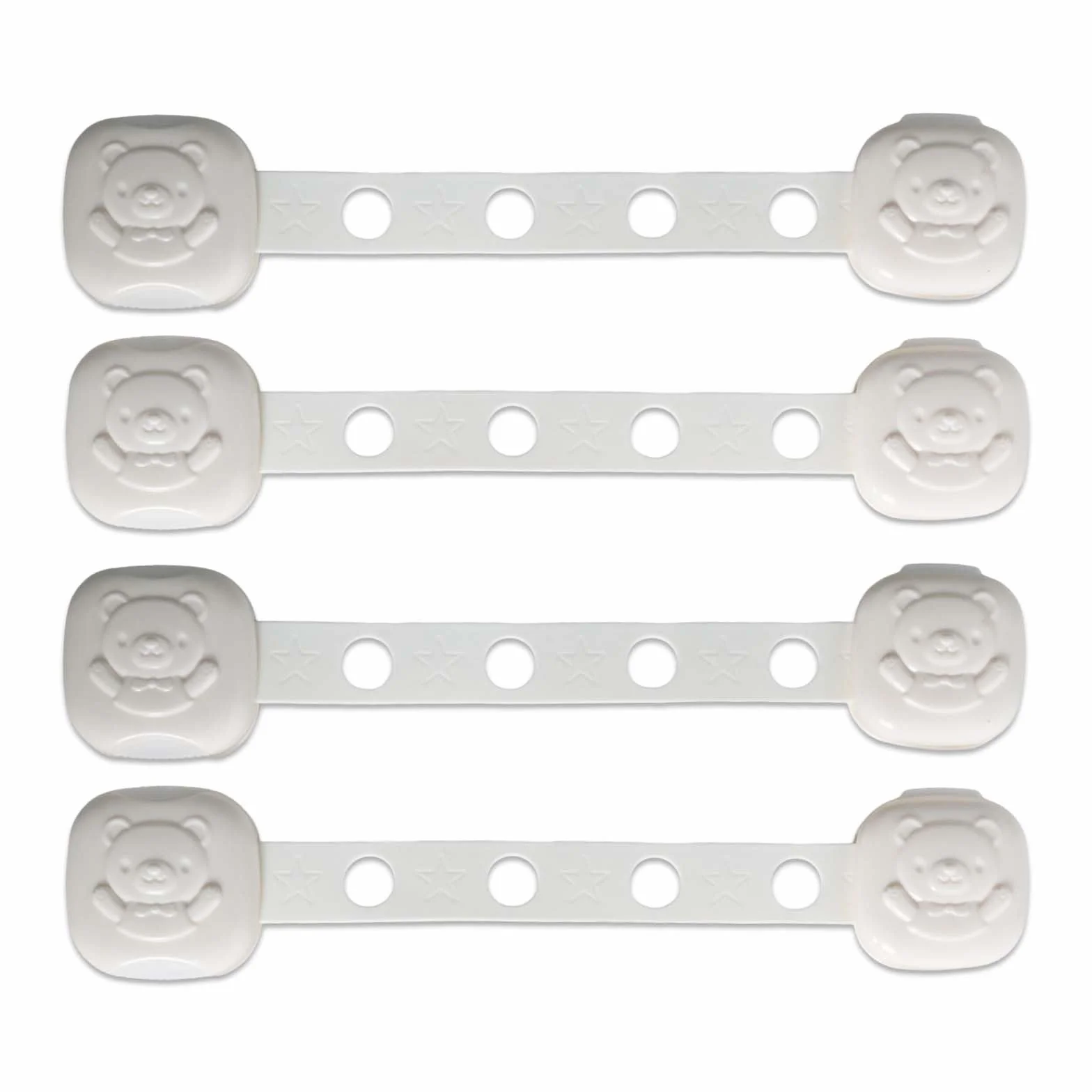 Lot 4 Verrous de Sécurité pour Bébé, Bloc Porte et Tiroir Ajustable, Adhésif Puissant, Blanc
