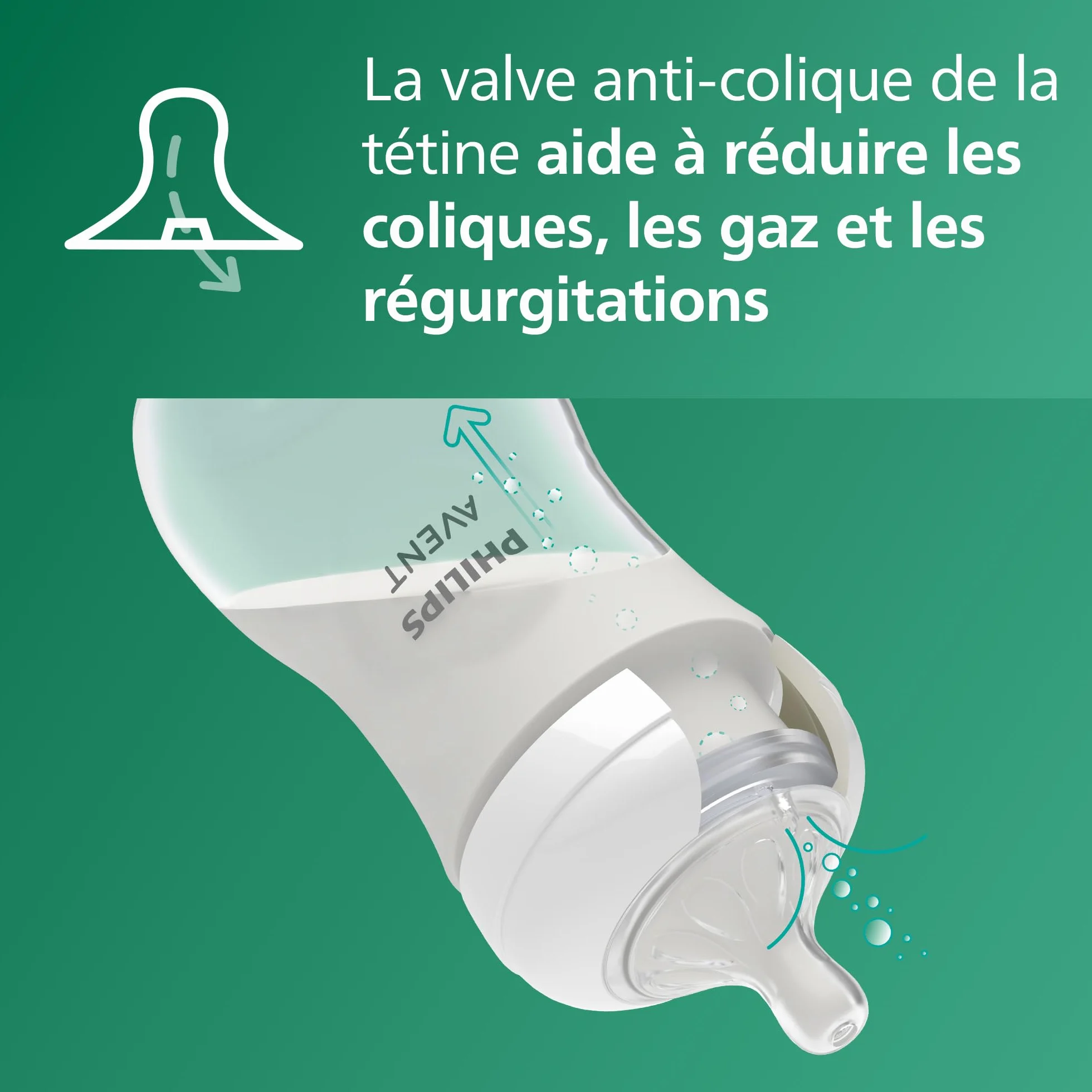 Philips Avent Natural Response Biberon en verre 125 ml tétine débit lent
