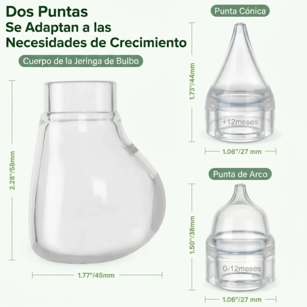 Haakaa Aspirateur Nasal Bébé Silicone Manuel Easy-Squeeze Nettoyeur Nez Nouveau-né Tout-petit 0M+ Transparent Embout Rechange