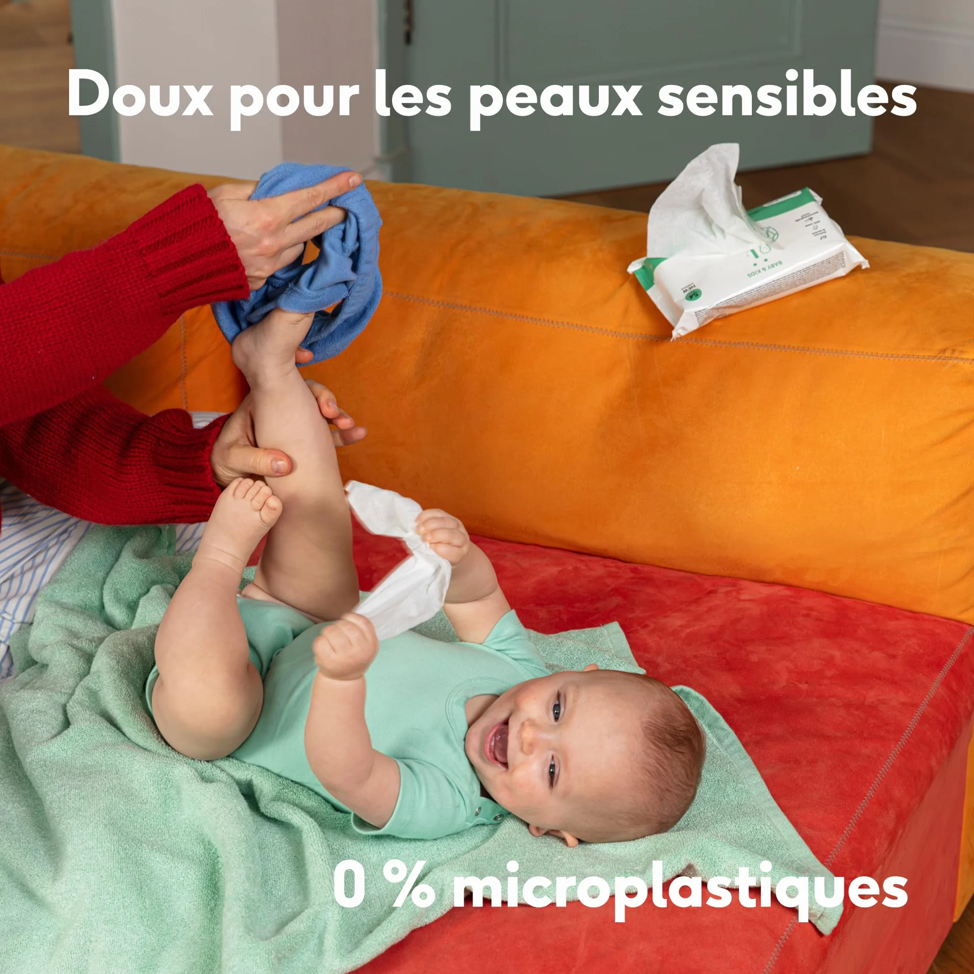 Naïf Lingettes humides sans plastique 162 lingettes 99% d'eau 0% parfum bébé