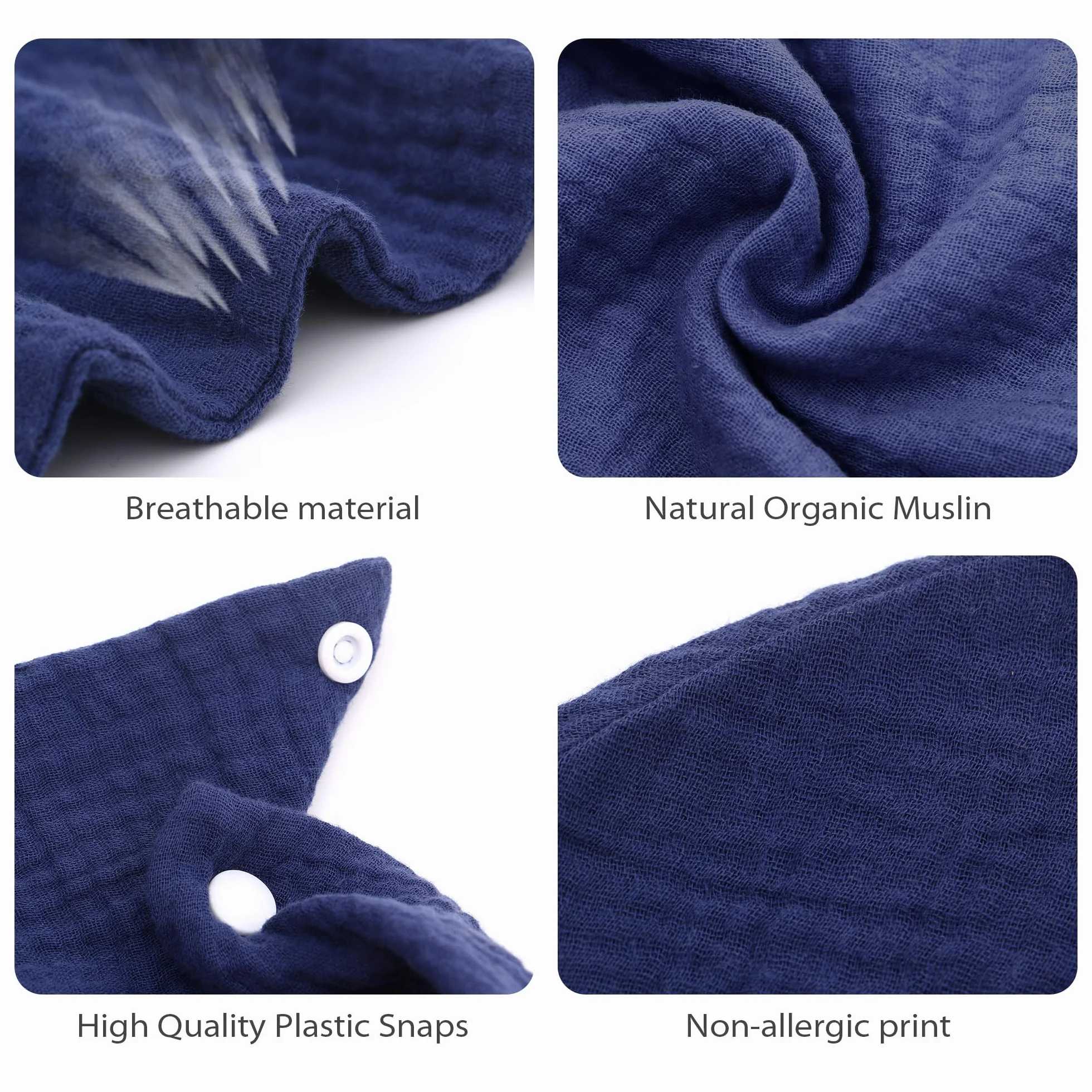 Miracle Baby Bavoirs Bandana Bébé Mousseline 4 Pièces 0-36 Mois
