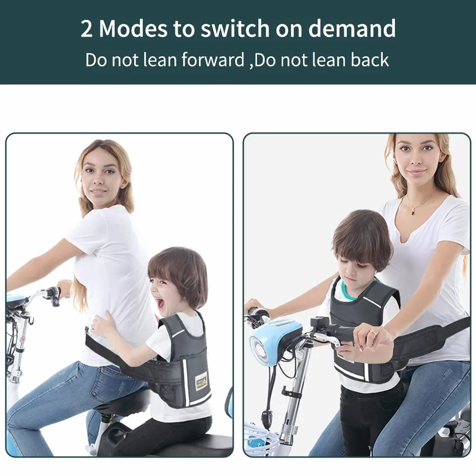 Harnais Enfant Moto avec poche ajusté ceinture réfléchie 1-12 ans