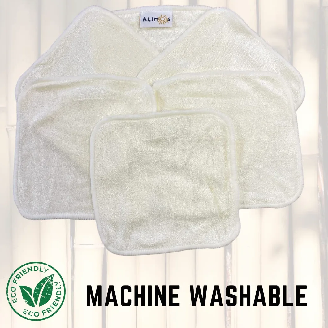 Lingettes démaquillantes en bambou réutilisables lavables 15 x 15 cm lot de 6