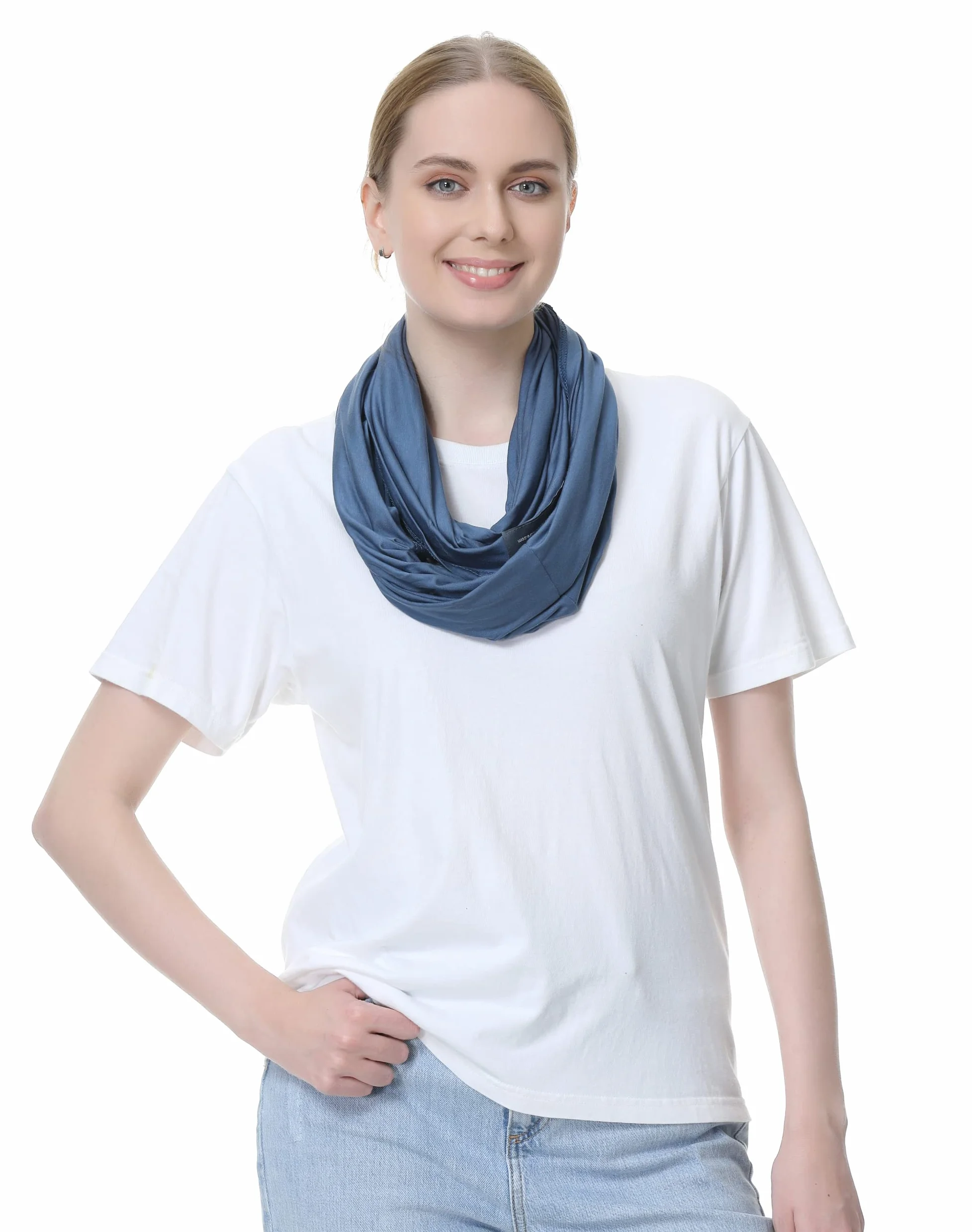NeoTech care Écharpe d'allaitement pour bébé Couverture large Allaiter en privé bleue