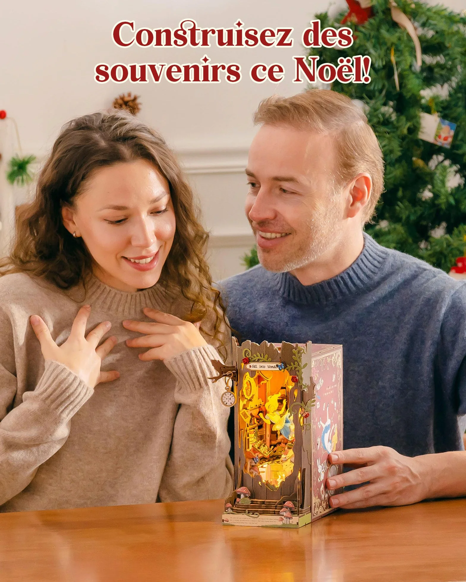 Rolife Book Nook Maquette Fall Into Wonder Maison Miniature DIY Diorama 3D Puzzle avec Illusion Miroir