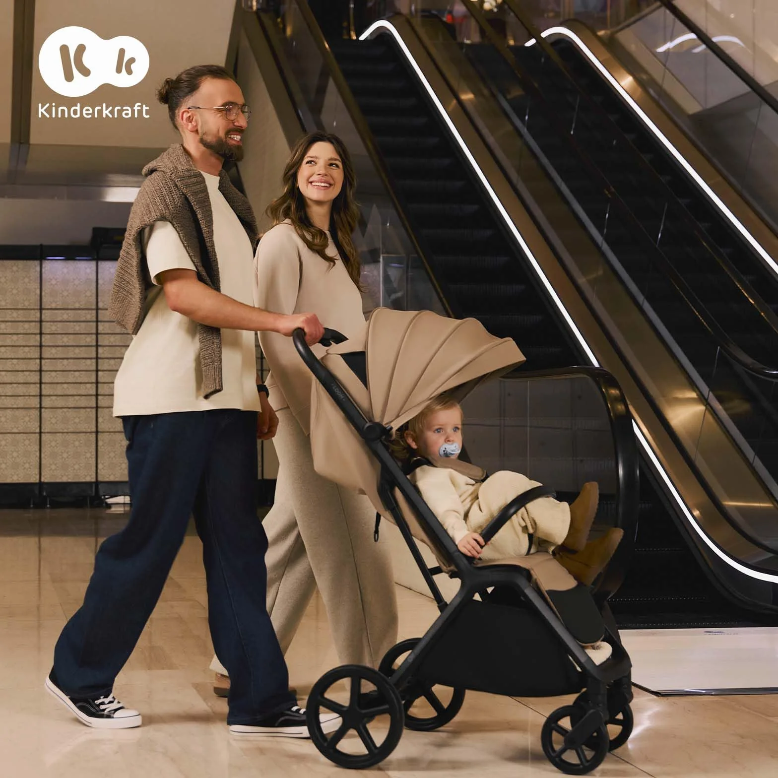 Kinderkraft LOOM Poussette compacte et légère, pliage automatique, jusqu’à 22 kg, Vert