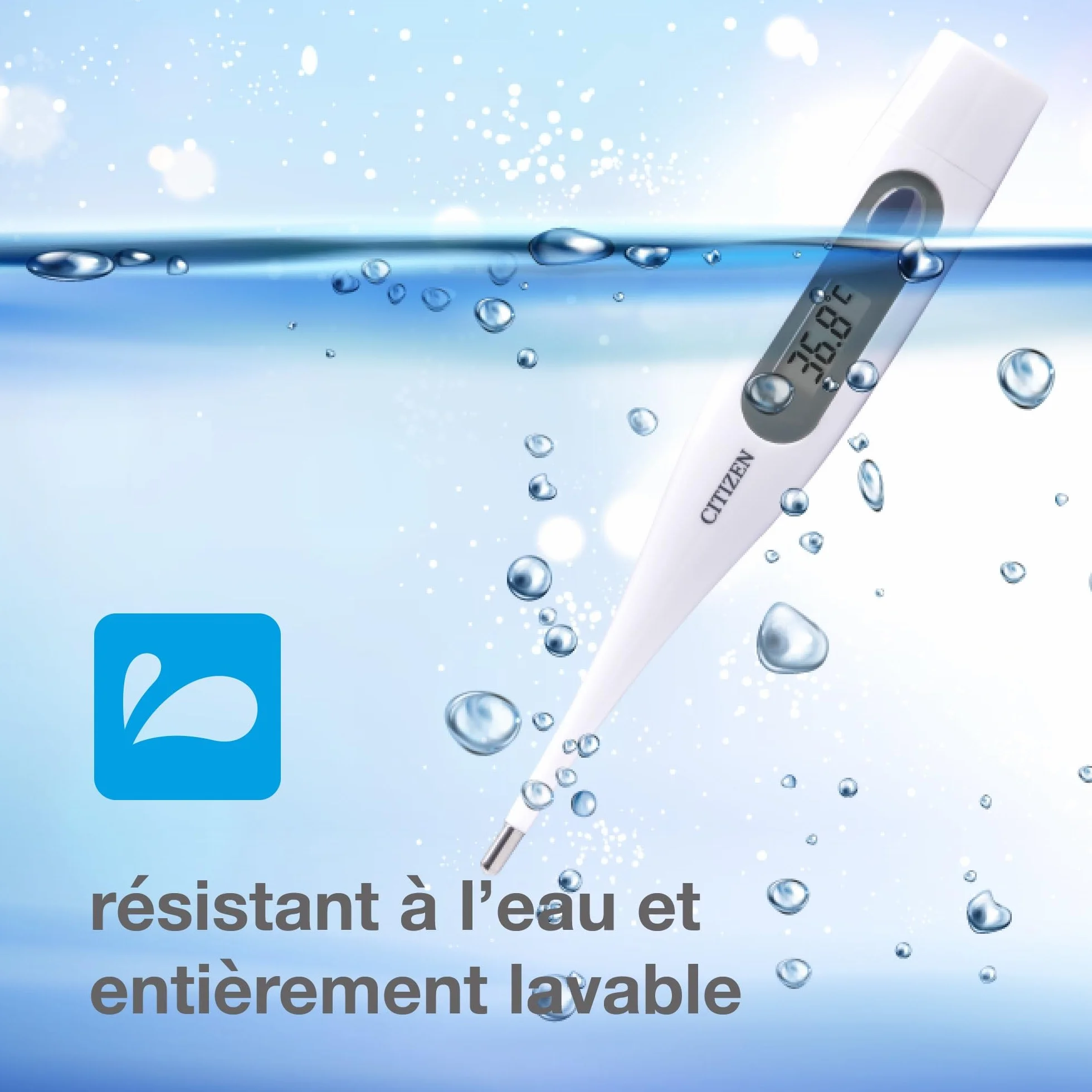 Citizen Thermomètre numérique température corporelle basale avec alarme fièvre fonctionnement un bouton adultes enfants