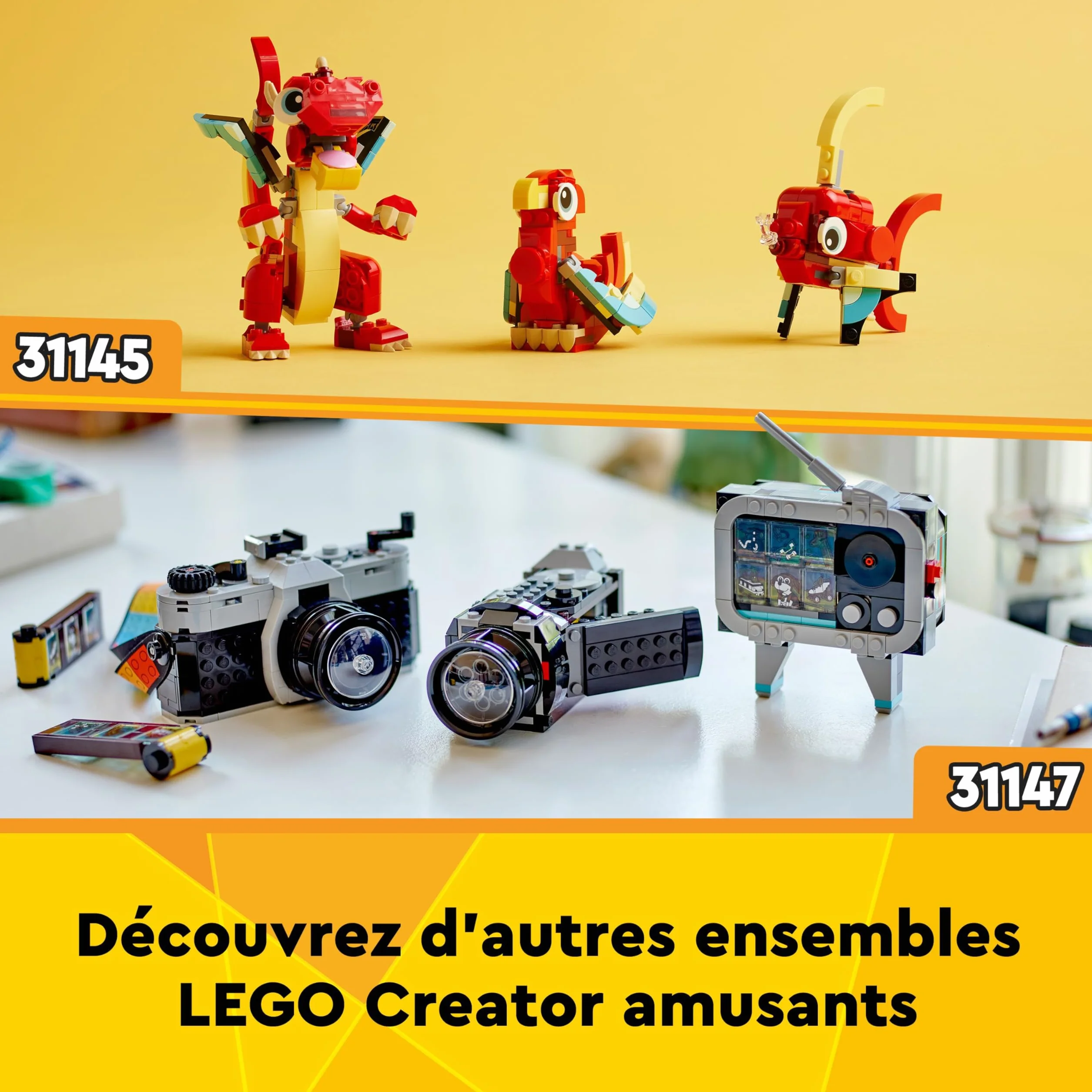 LEGO Creator 3in1 Flatbed Truck with Helicopter Toy to Propeller Plane and Fuel Lorry to Hot Rod and SUV Car Toys 31146 for 7 Plus Year Old Boys Girls