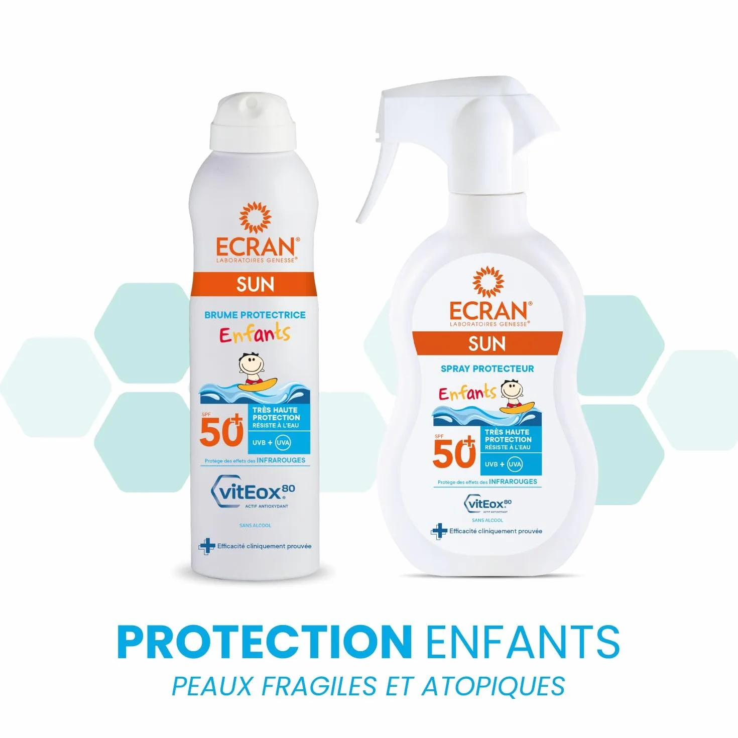 ECRAN Brume Protectrice Enfant SPF 50+ Très Haute Protection UVA UVB Lumière Bleue Résistante à l'eau