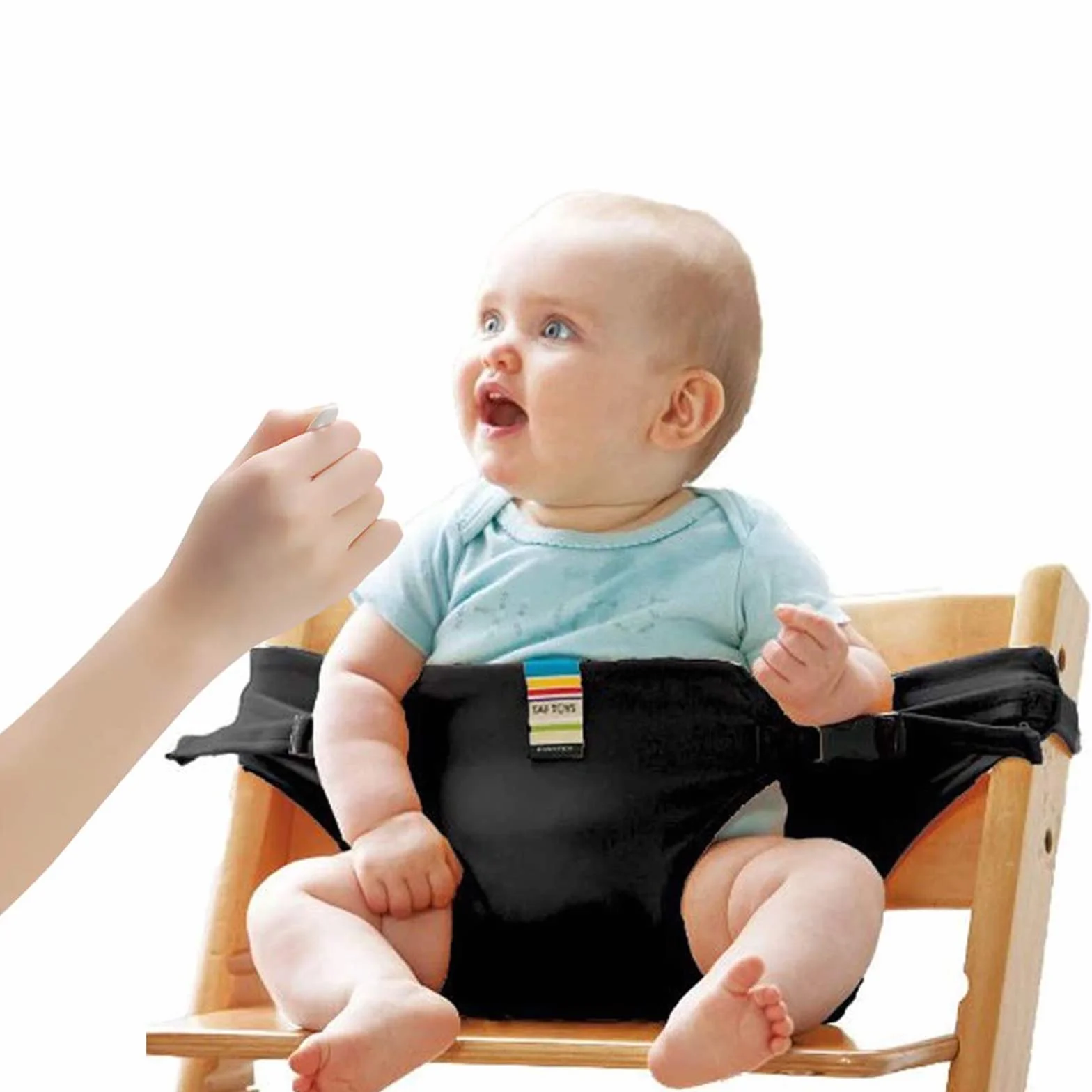Lychee Chaise de voyage portative siège de sécurité bébés tout-petits ceinture sécurité sangles Noir