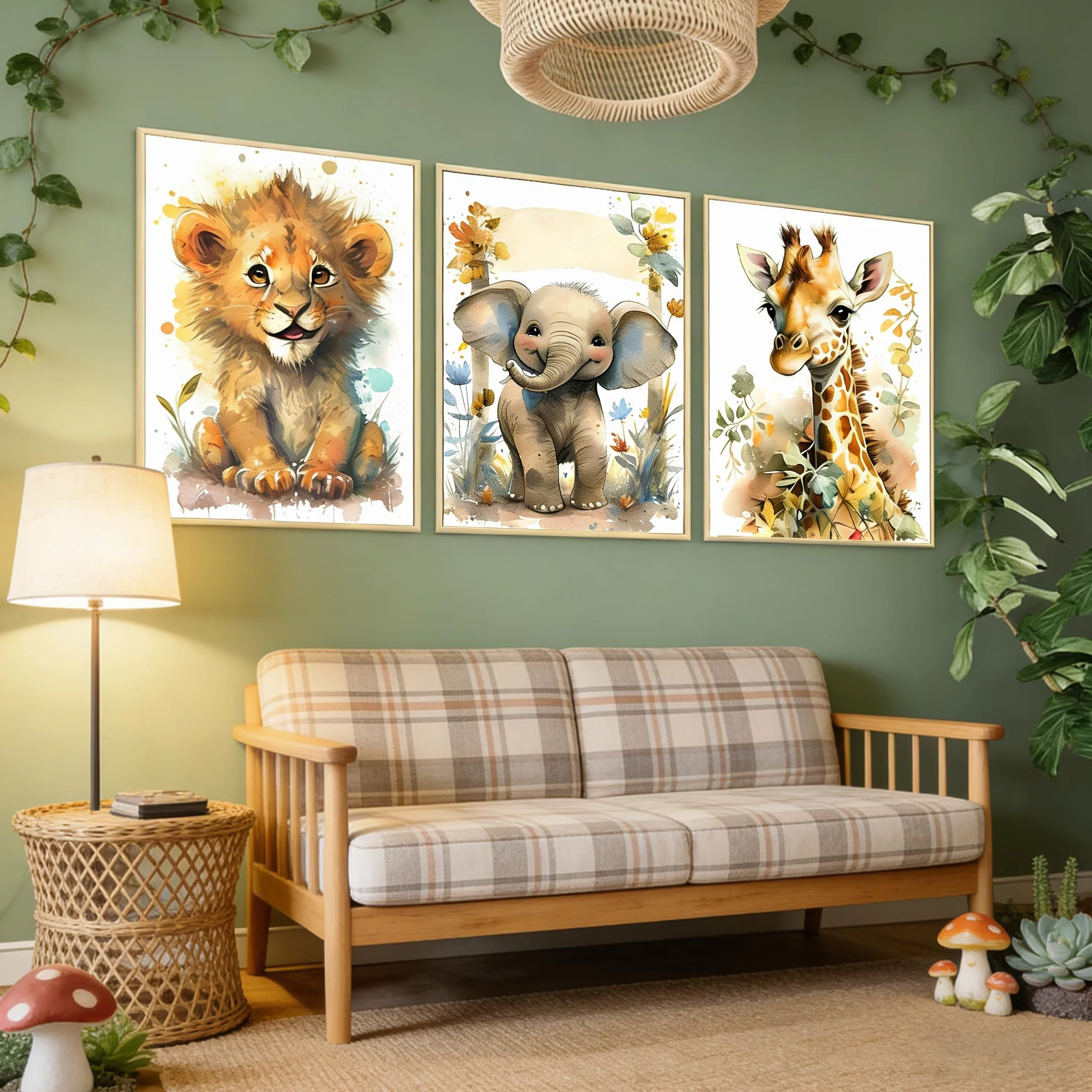 Plakat Zwierzęta Sawanna 40x50 cm Dekoracja Ścienna Dziecięca