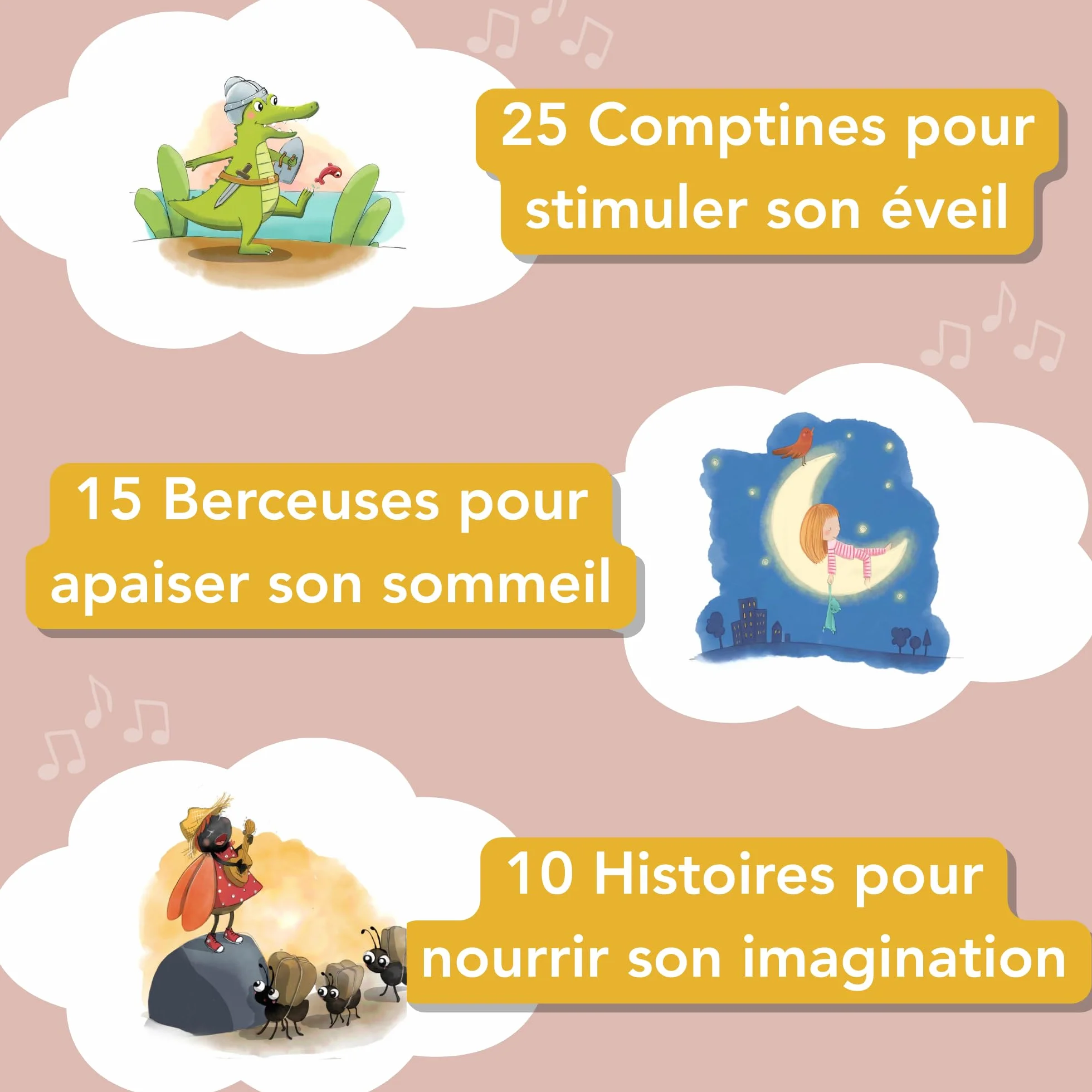 Maïa la Boite à Histoires et Musique pour Enfant 50 Titres 4H d'écoute 0-8 ans Comptines Berceuses Histoires Conteuse Personnalisable MP3